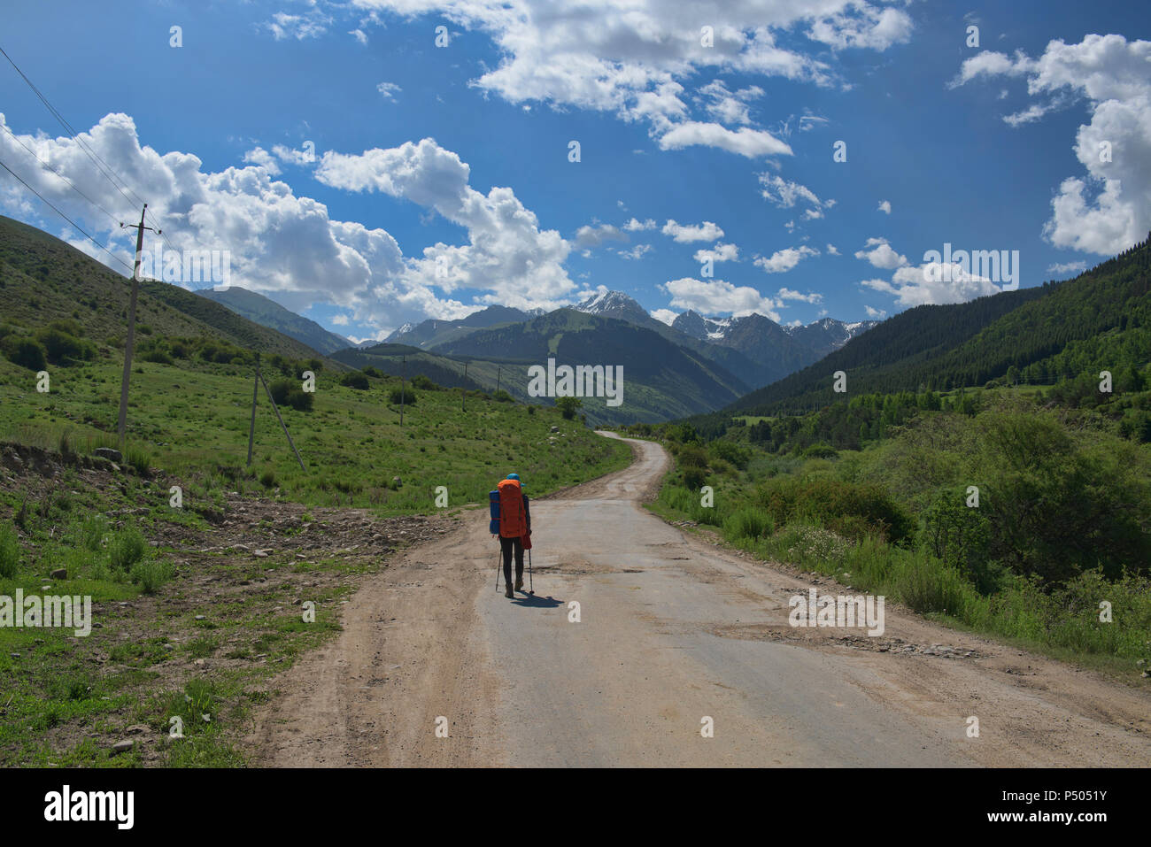 Trekking in den Tian Shan Gebirge, Karakol, Kirgisistan Stockfoto