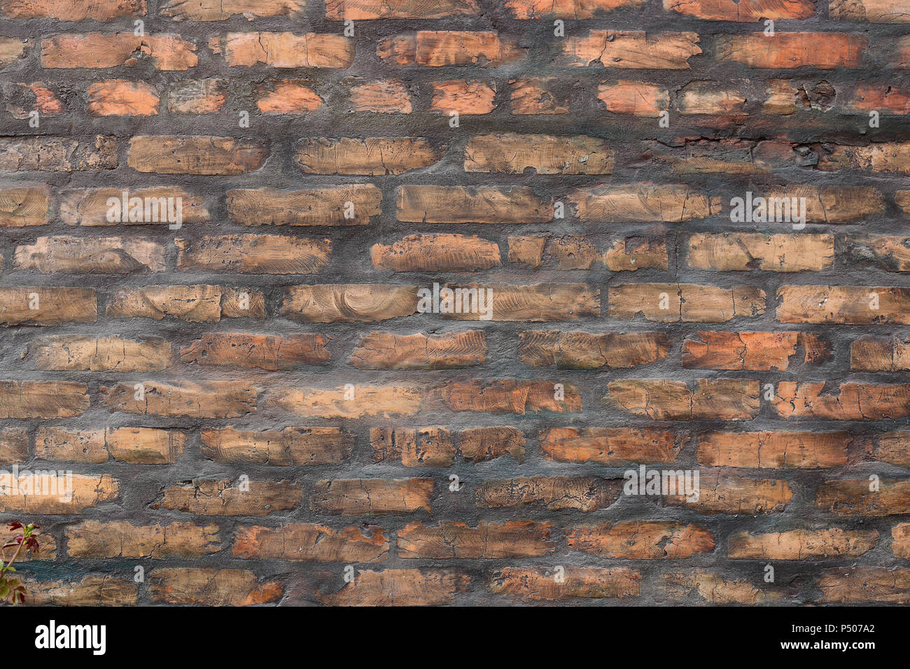 Hintergründe, Texturierte-abstrakten alte braune brick wall Stockfoto