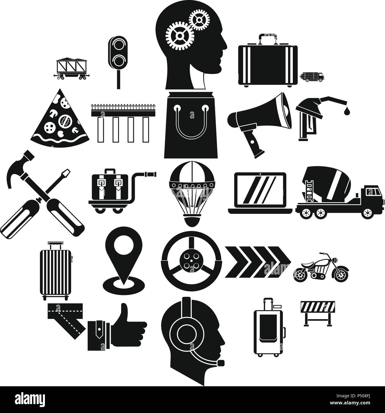 Lieferant Symbole gesetzt, einfachen Stil Alamy