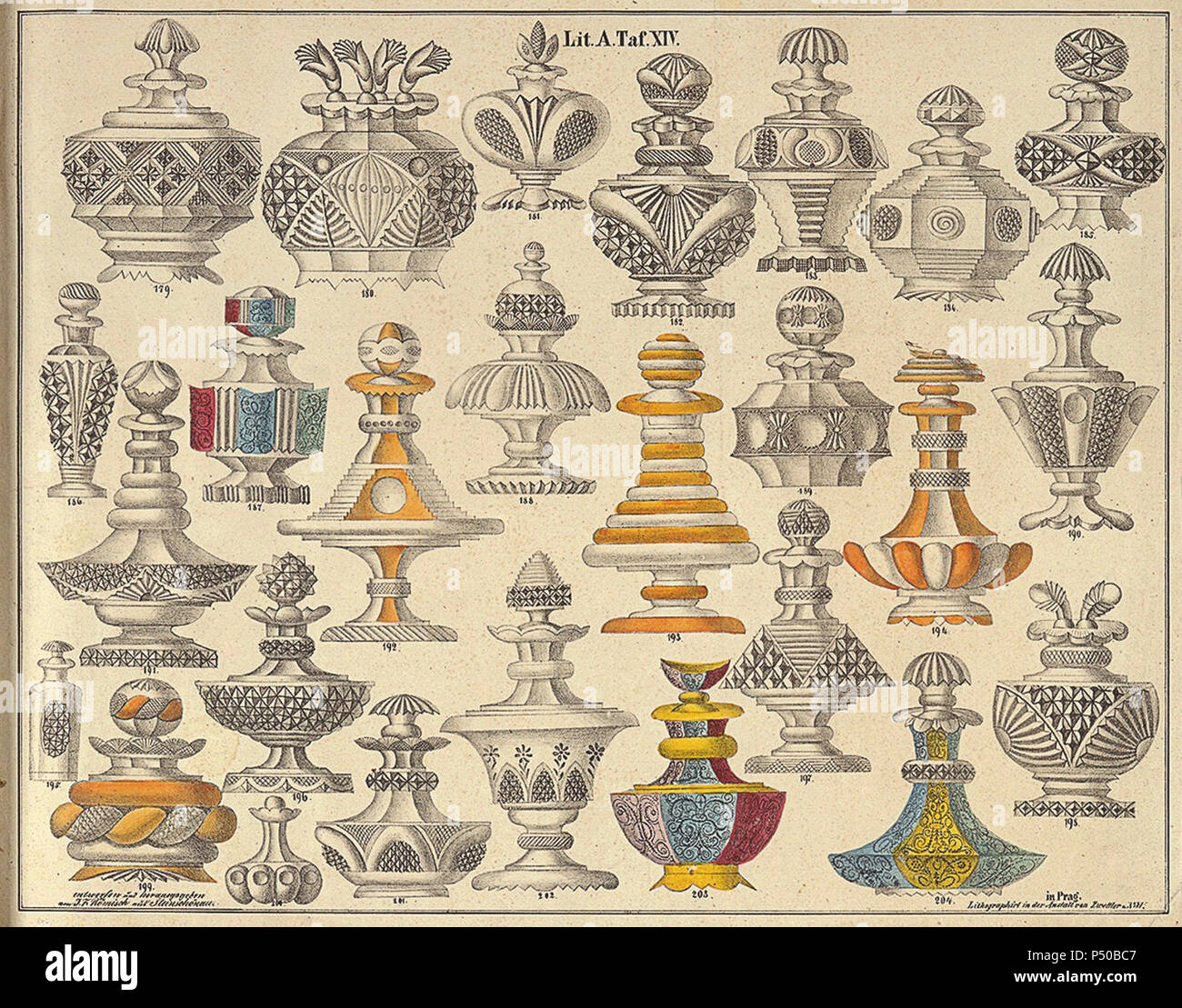 17. Friedrich Egermann, Třídílný Flakon (2), r kolem. 1828