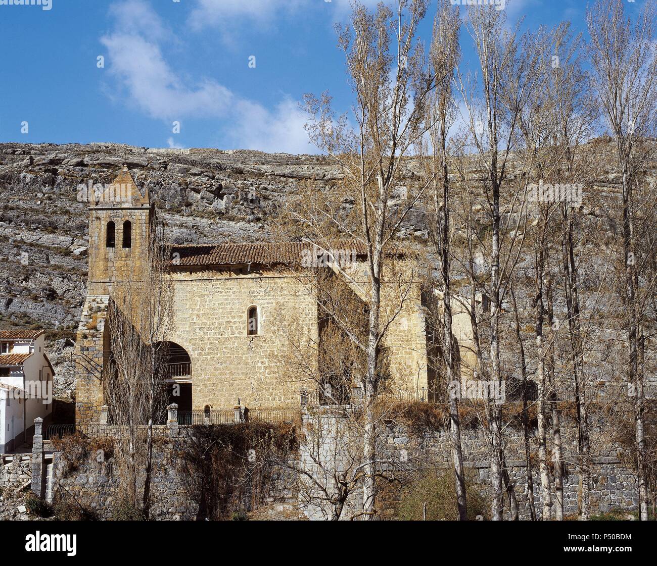 Spanien. La Rioja. Munilla. Kirche von St. Miguel. 15. Jahrhundert. Stockfoto