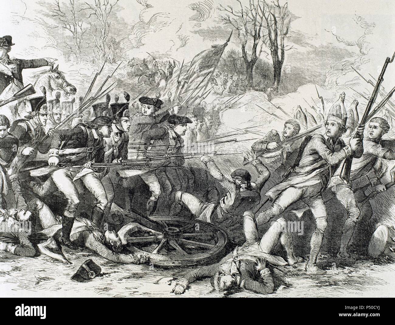 Amerikanischer revolutionärer Krieg. Schlacht von Cowpens (17. Januar 1781). Stockfoto