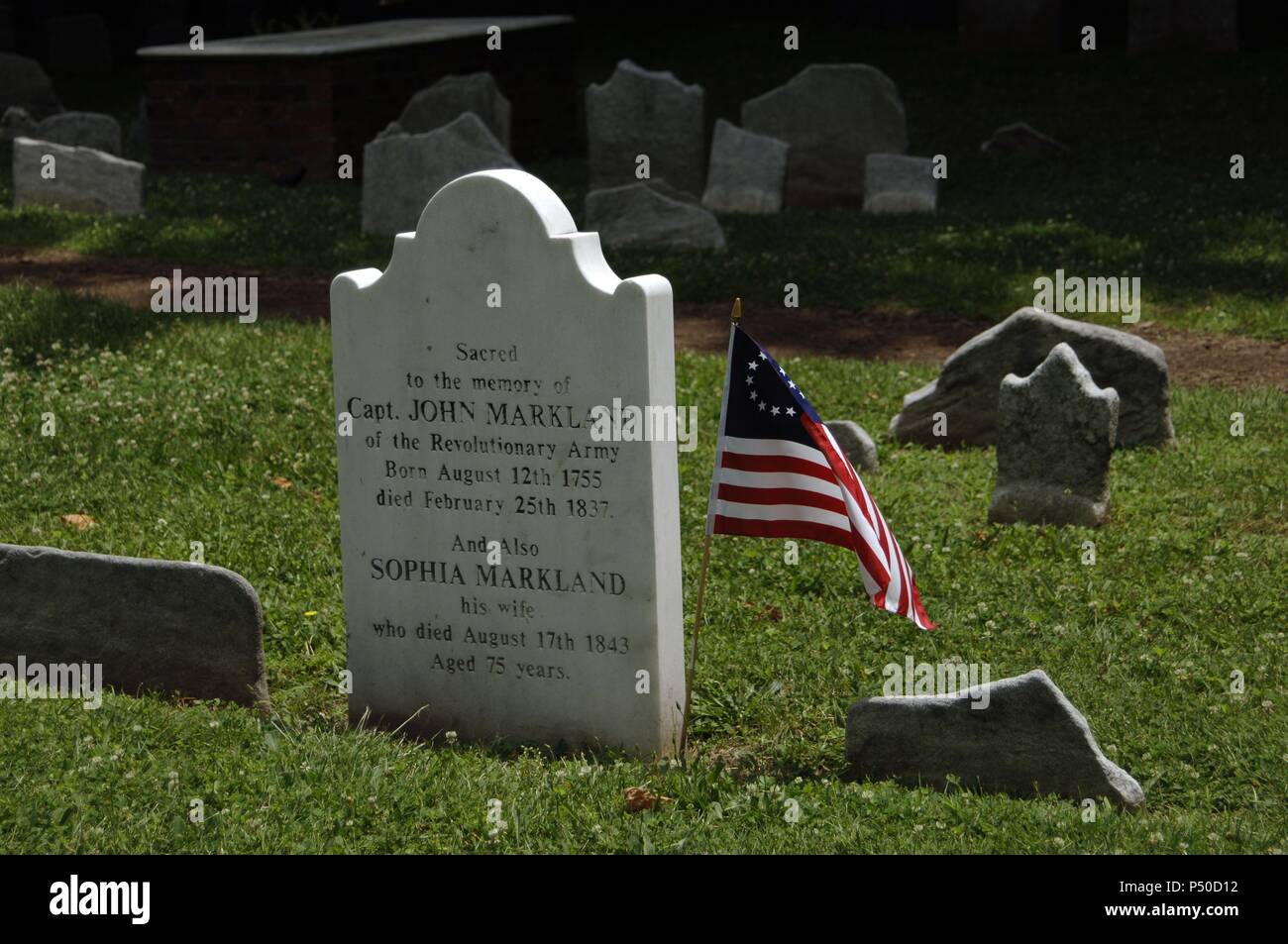 USA. Pennsylvania. Philadelphia. Christus Grabstätte. Grab von Kapitän John markland (1755-1837) und seine Frau Sohia Markland (d. 1843). Stockfoto