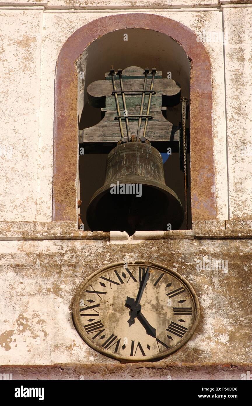 Portugal. Silves Kathedrale (15. Jh.). Bell Tower Detail. Algarve. Stockfoto