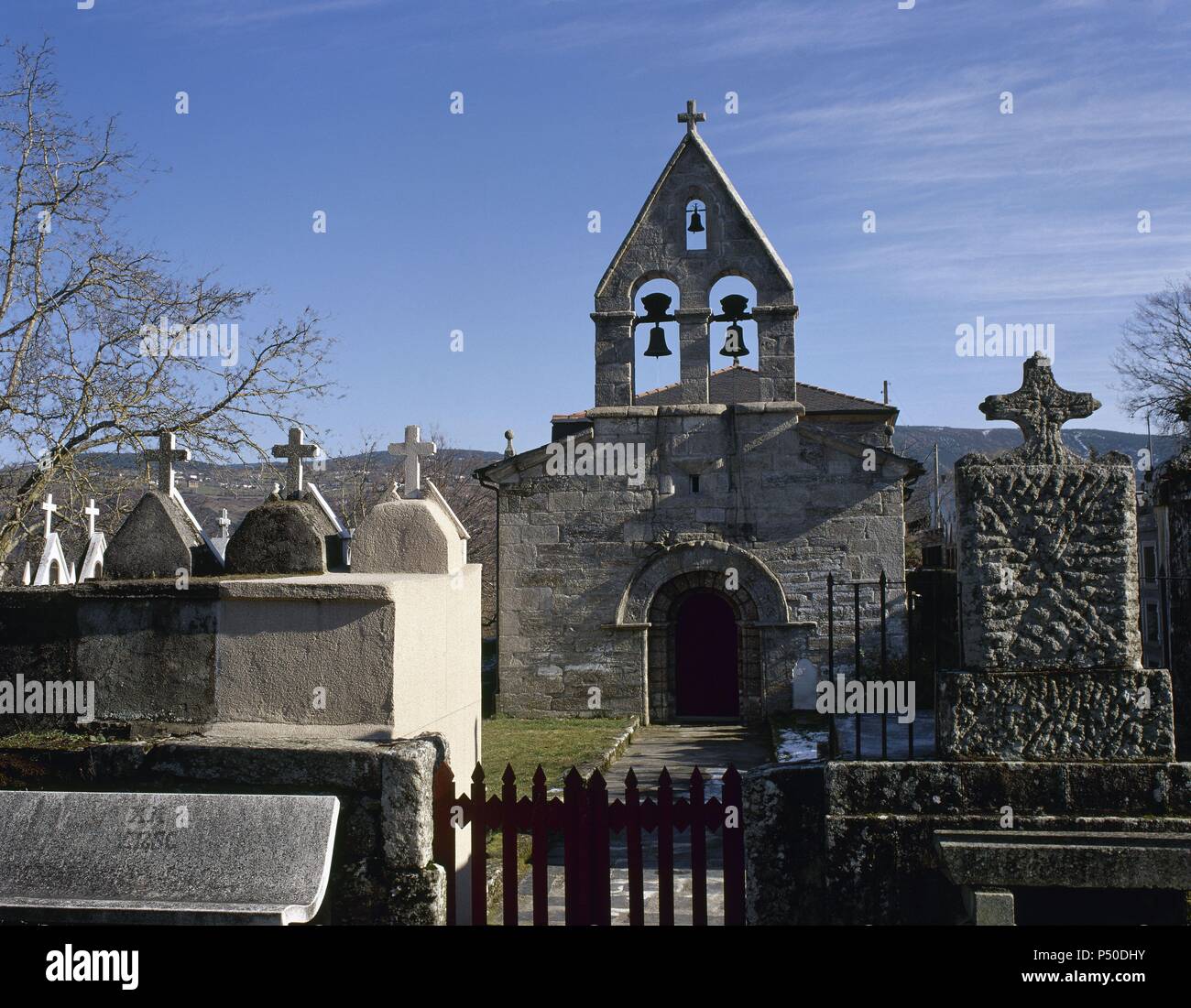 Spanien. Galizien. Kapelle der Heiligen Thekla von Abeleda. Von außen. Stockfoto