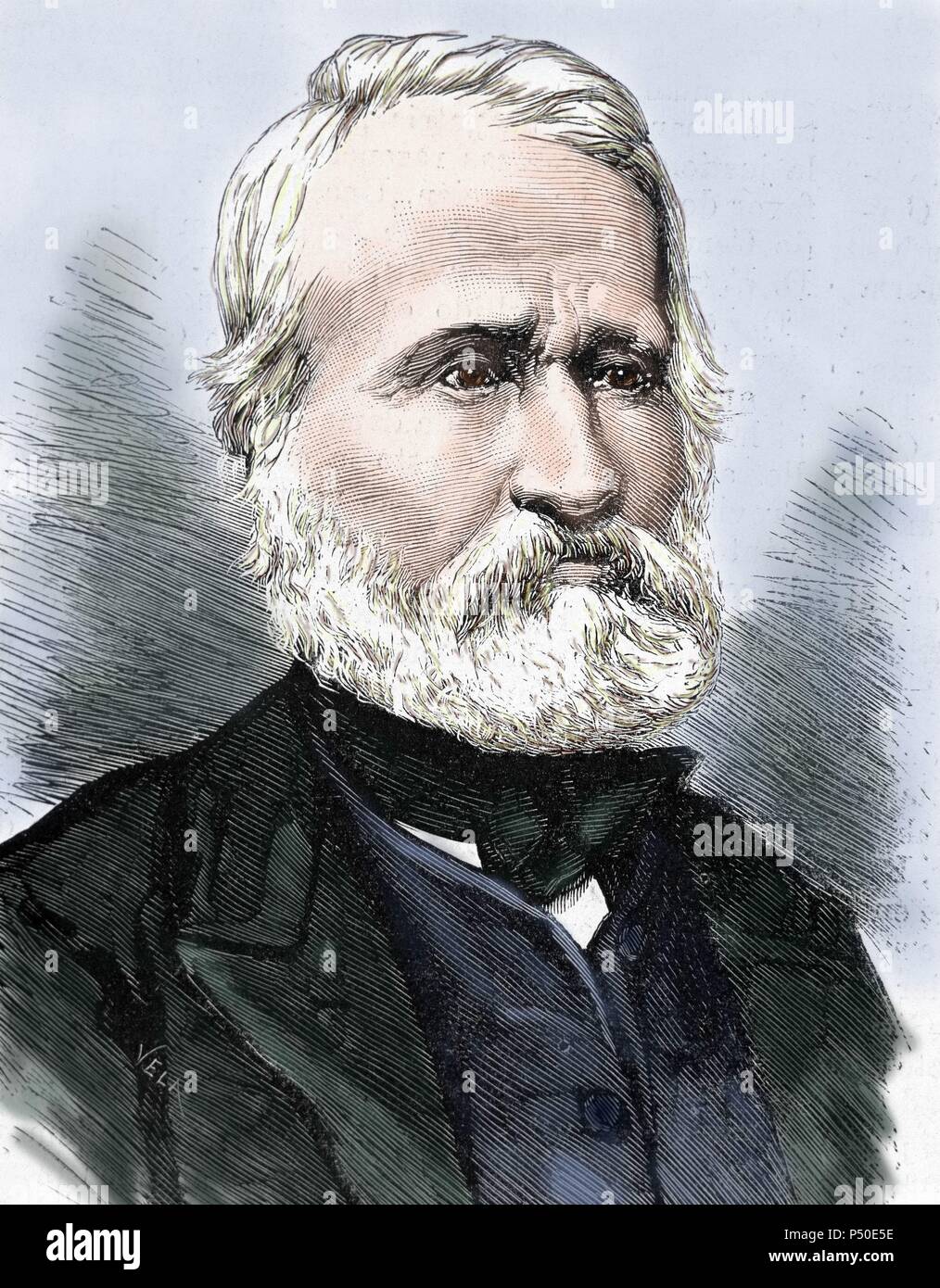 Blanqui, Louis-Auguste (1805-1881). Französischer revolutionär. Farbige Gravur. Stockfoto