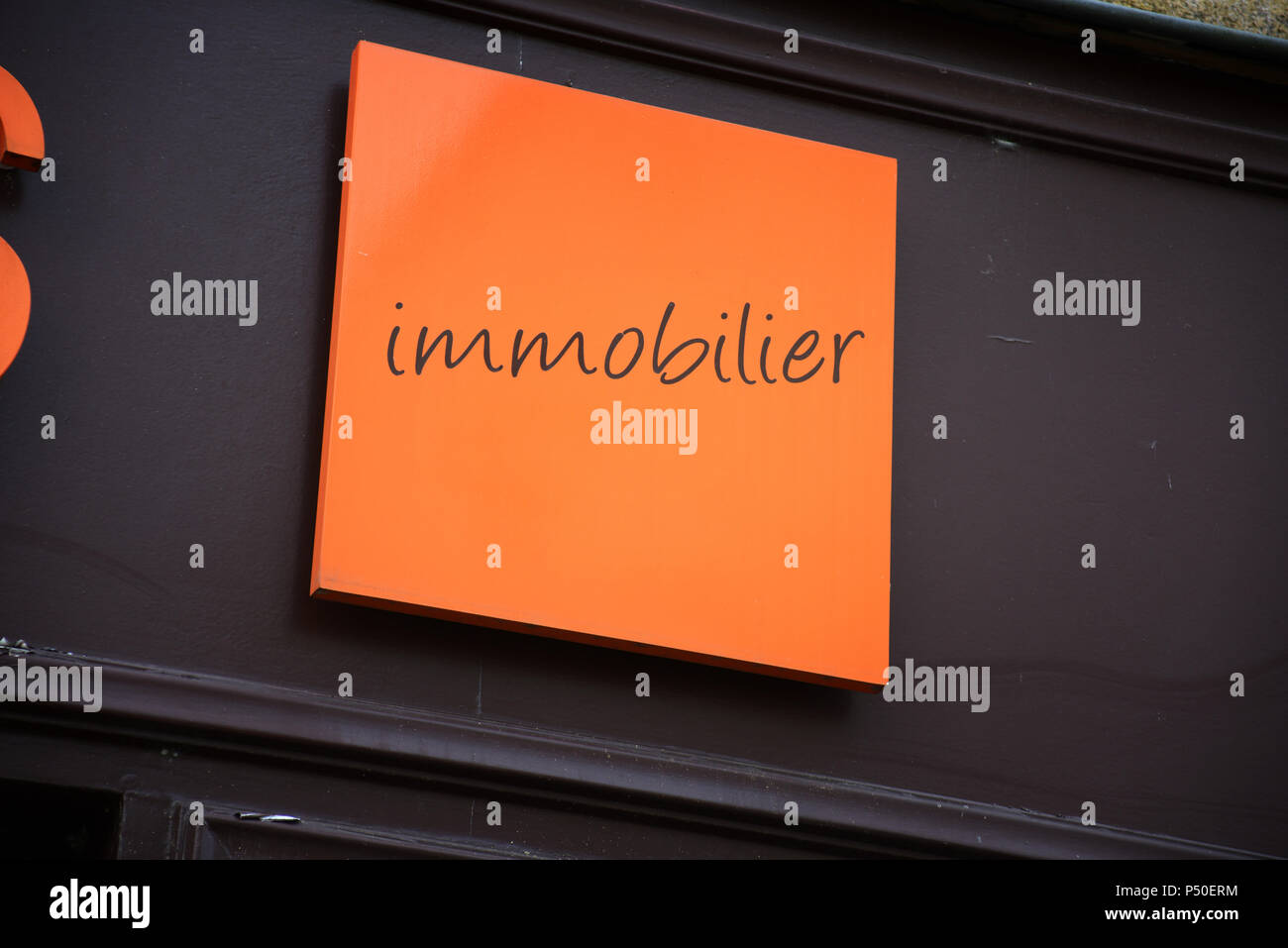 Immobilienmakler in Le Mans, Frankreich Stockfoto