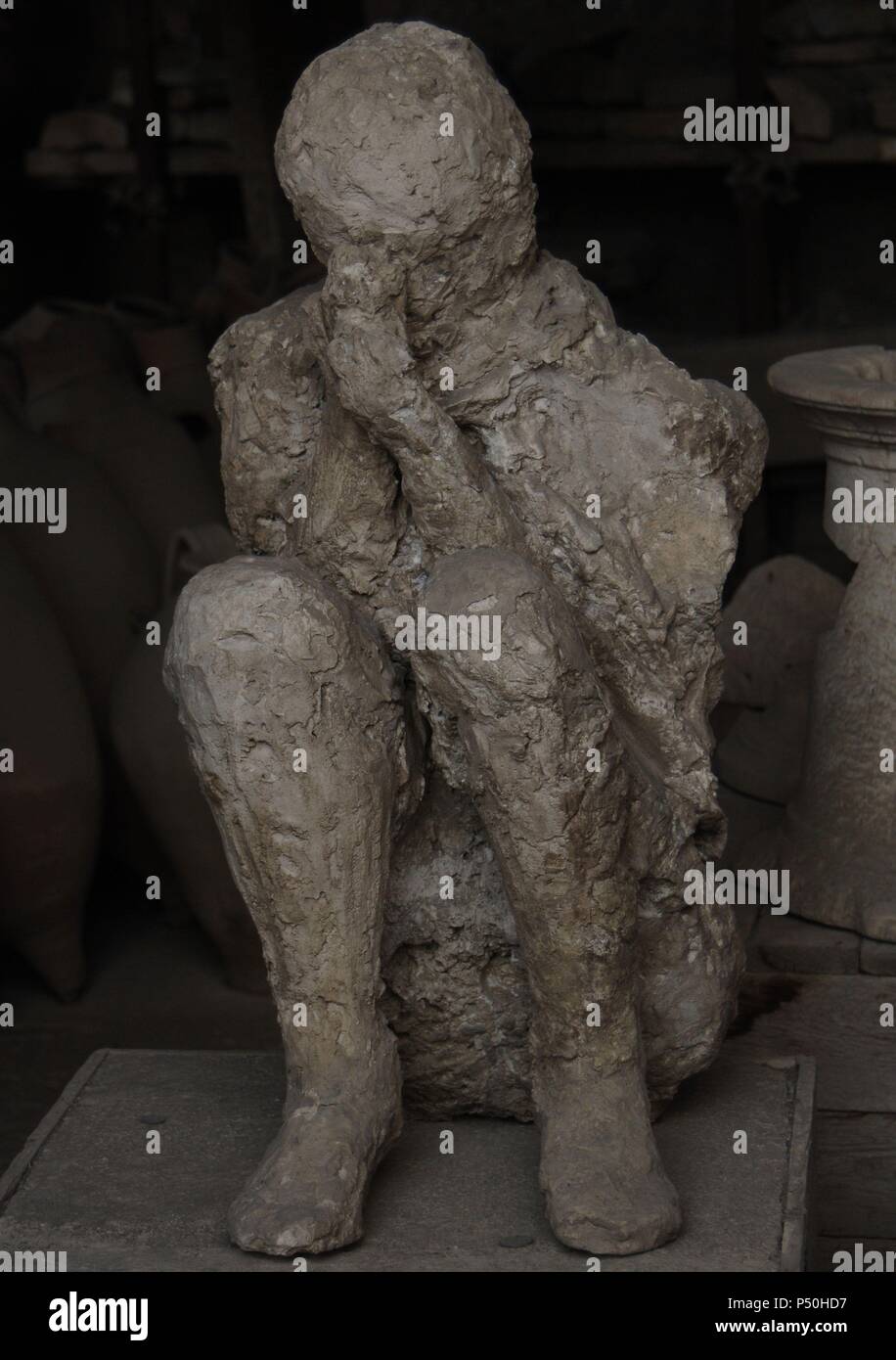 Italien. Pompeji. Gips menschlicher Überreste. Stockfoto