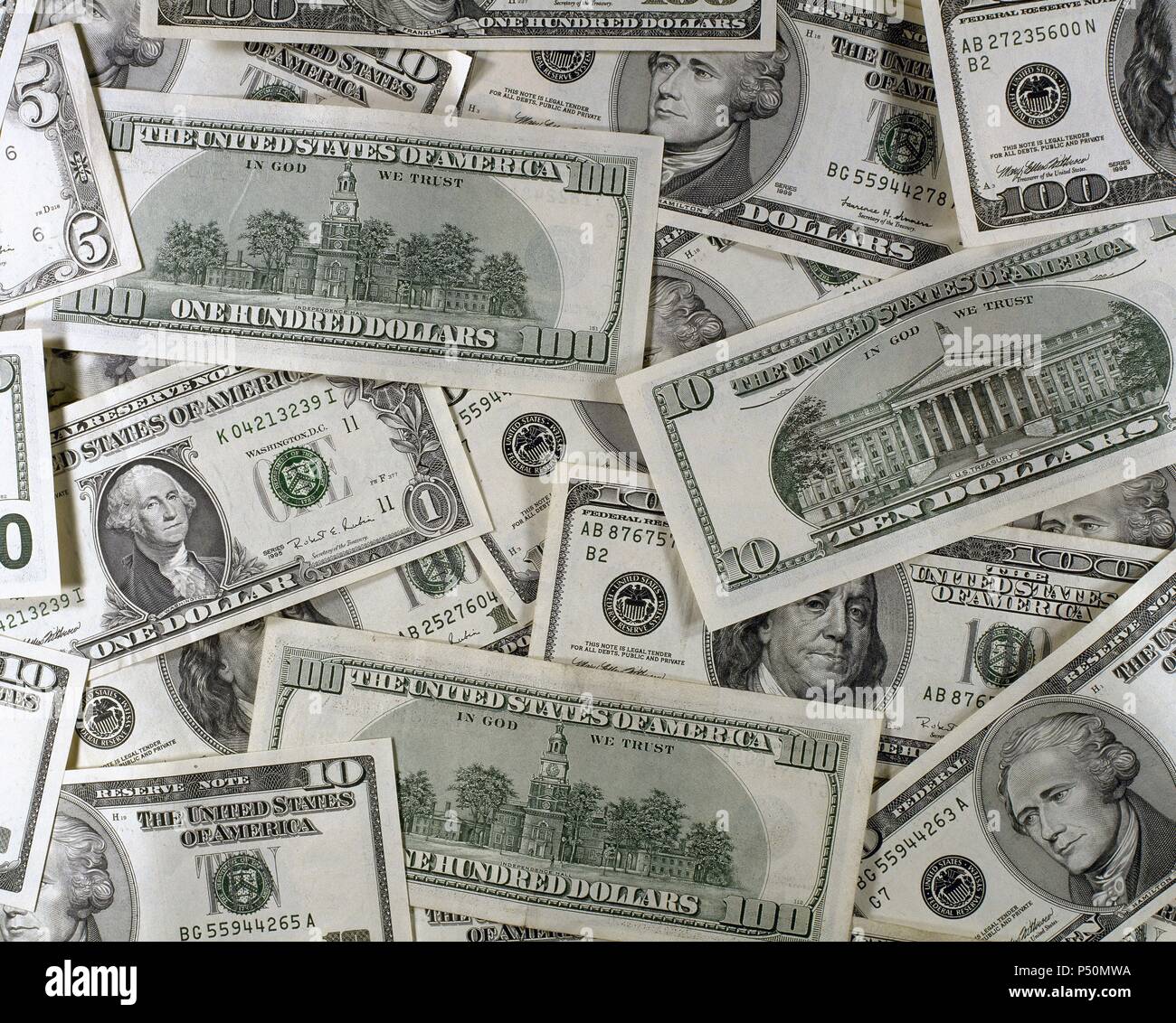 Stillleben von US-Dollar. Stockfoto