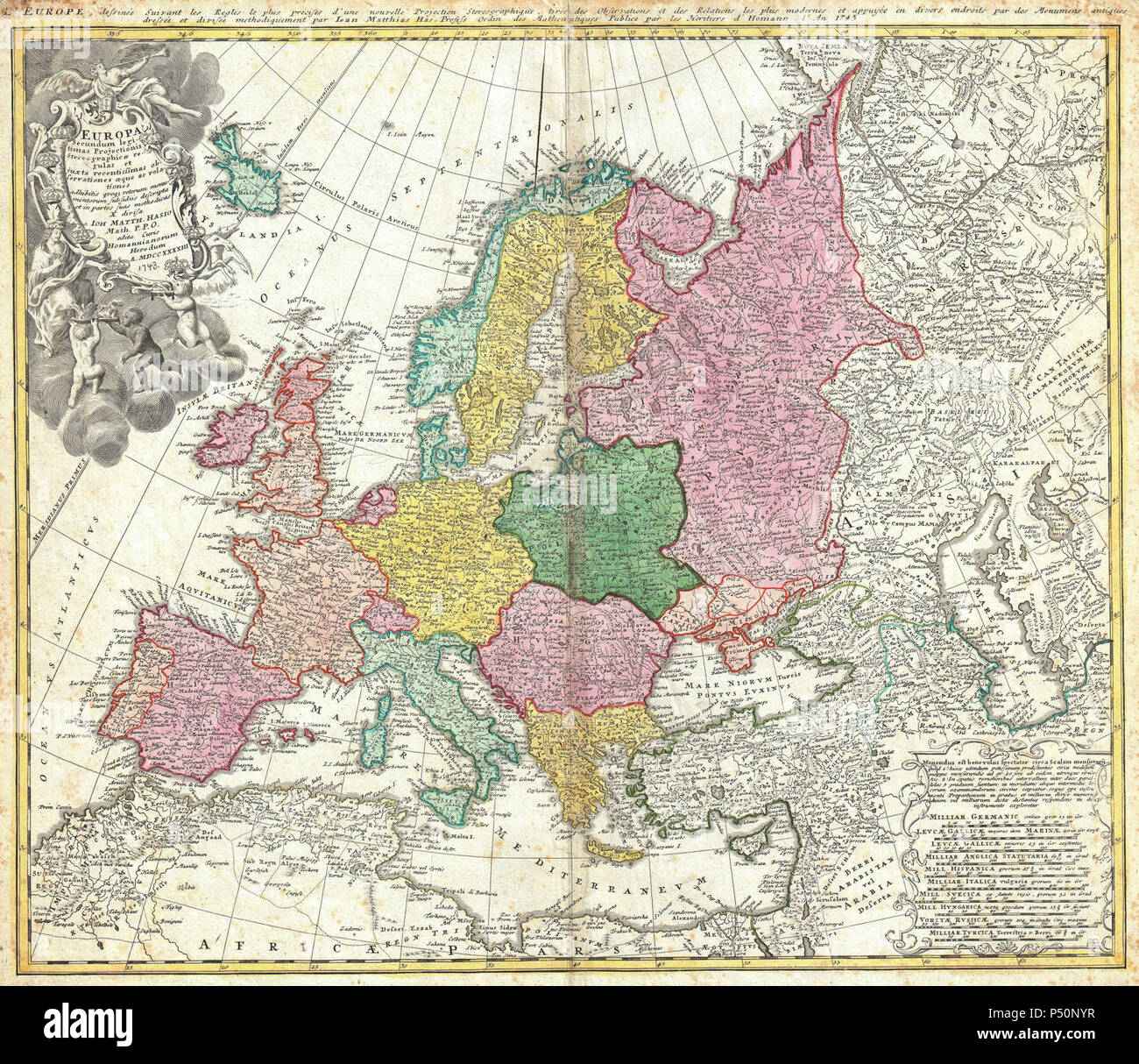 1743 Homann Erben - Haas Karte von Europa - Europa-Geographicus hmhr-1743.
