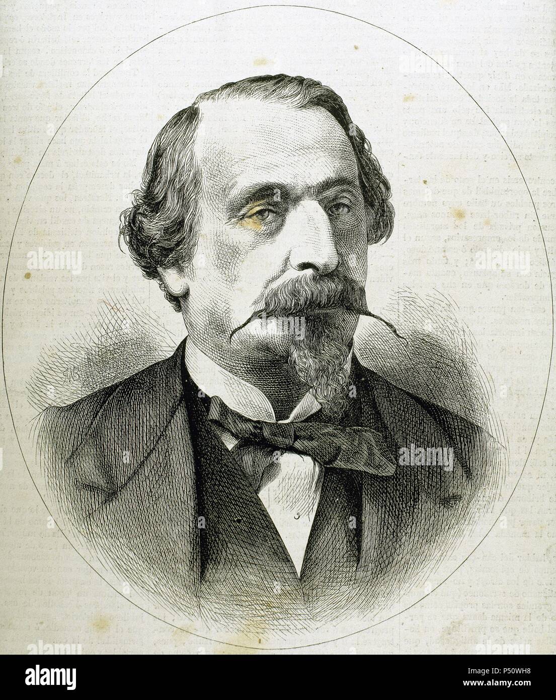 NAPOLEON III (Paris, 1808-Chislehurst, 1873). Französischer Kaiser (1852-1870.) Er war der Sohn von Louis Bonaparte. Gravur. Stockfoto