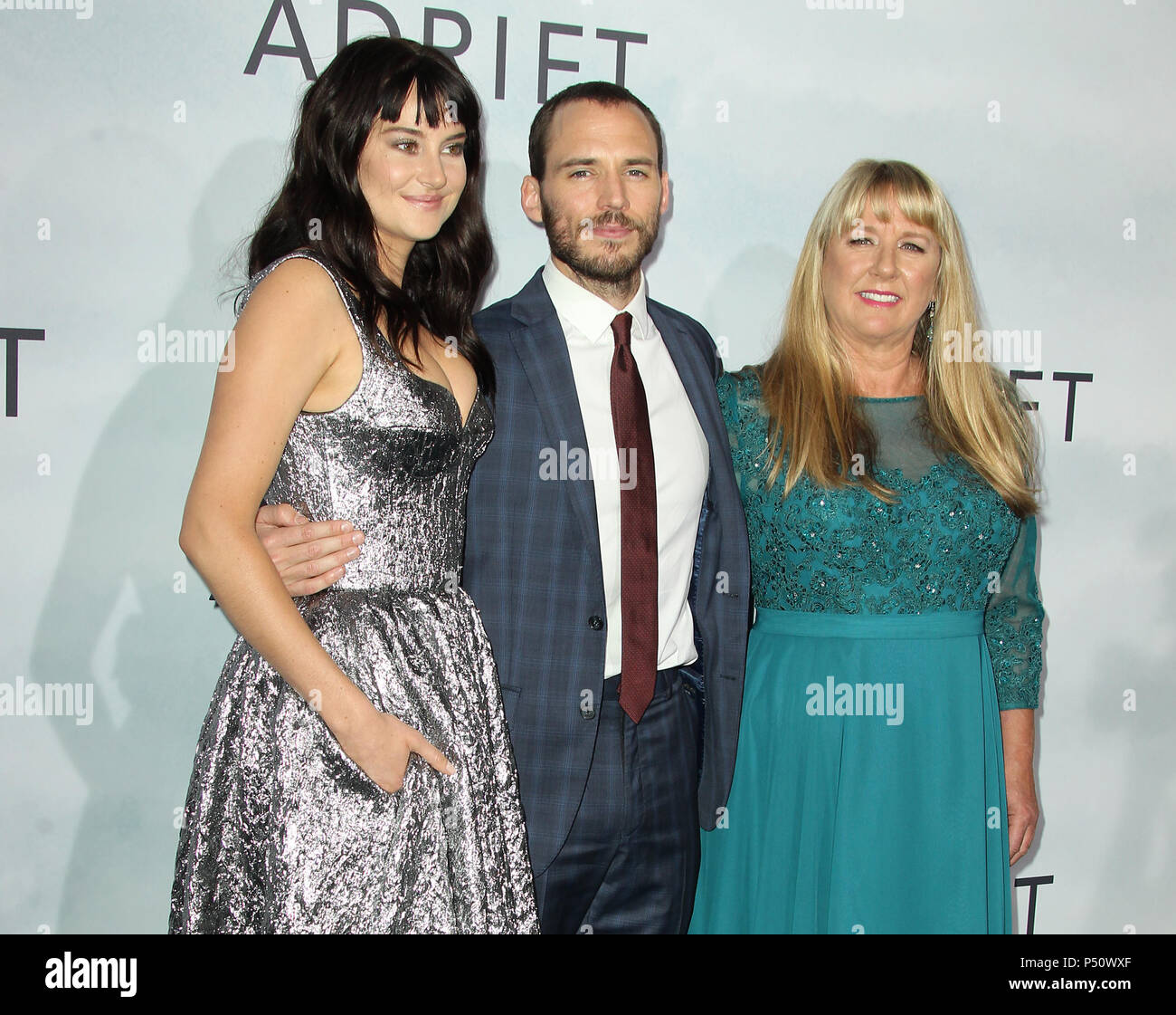 "Hilflos" Los Angeles Premiere hielt das Regal L.A. Leben Theater in Los Angeles, Kalifornien. Mit: Shailene Woodley, Sam Claflin, Tami Oldham Ashcroft Wo: Los Angeles, Kalifornien, Vereinigte Staaten, wenn: 23. Mai 2018 Credit: Adriana Barraza/WENN.com M. Stockfoto