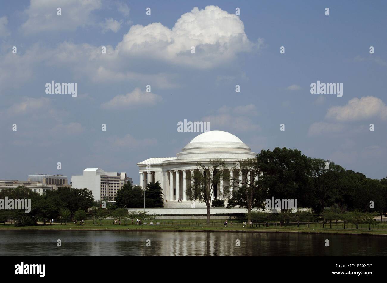 In den Vereinigten Staaten. Washington D.C. Thomas Jefferson Memorial. 3 Präsident und einer der Gründerväter der Vereinigten Staaten (1743-1826). Hauptverfasser der Erklärung der Unabhängigkeit (1776). Stockfoto