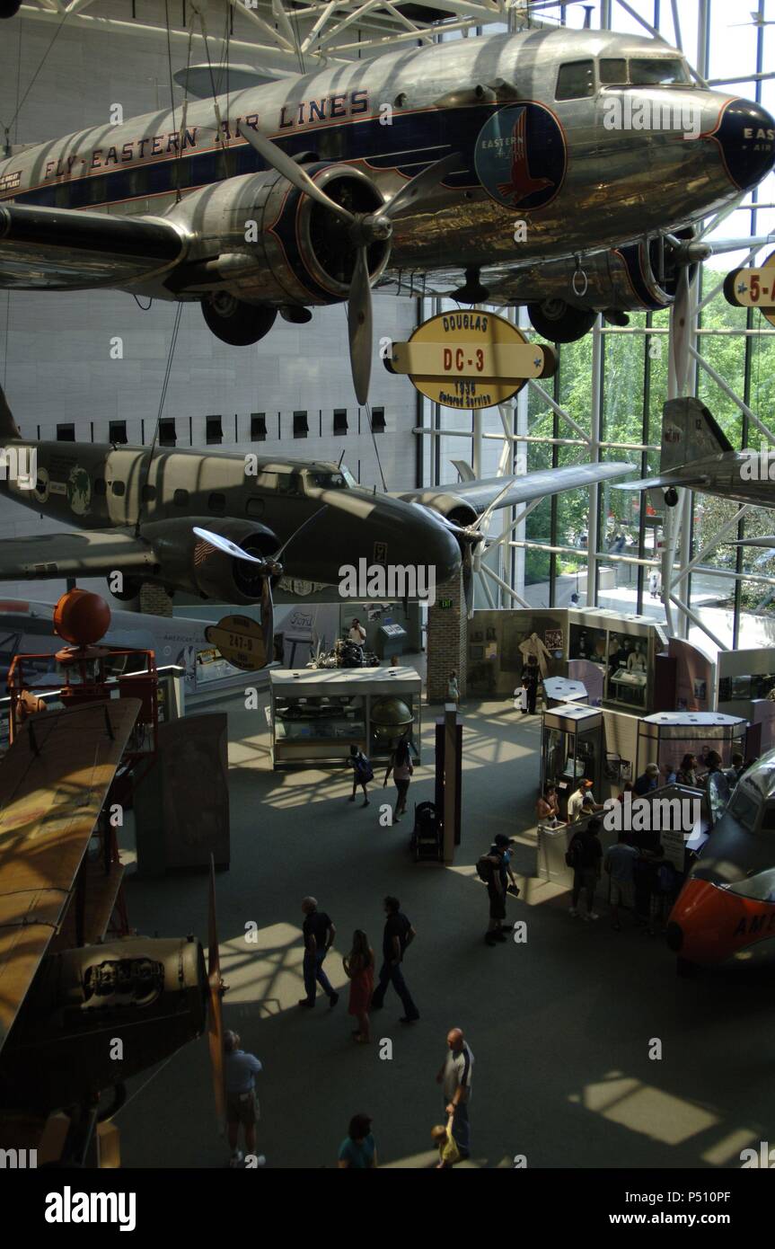 National Air & Space Museum. Interieur. Washington D.C. United States. Stockfoto