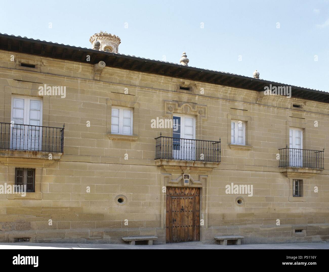 Spanien. La Rioja. Casalarreina. Palast der Poves. Fassade. Barock-Stil. 18. Jahrhundert. Stockfoto