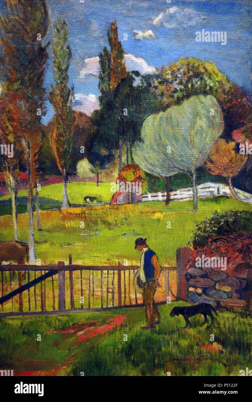 ARTE S. XIX. FRANCIA. GAUGUIN, Paul (1848-1903). Pintor francés. "PAISAJE' (1894). Oleo sobre lienzo. Museo de Arte Nelson-Atkins (Die Nelson-Atkins Museum für Kunst). Kansas City. Estado de Missouri. Estados Unidos. Stockfoto