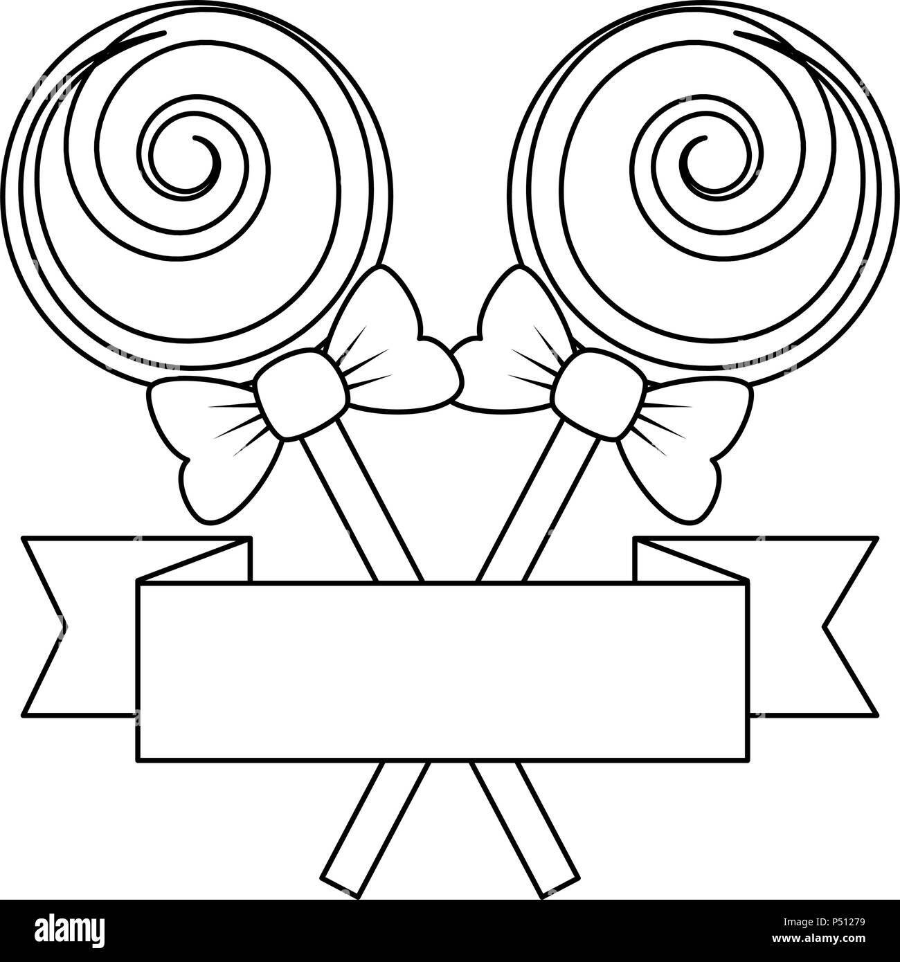 Süßigkeiten Lutscher mit Ribbon Vector Illustration Design Stock Vektor
