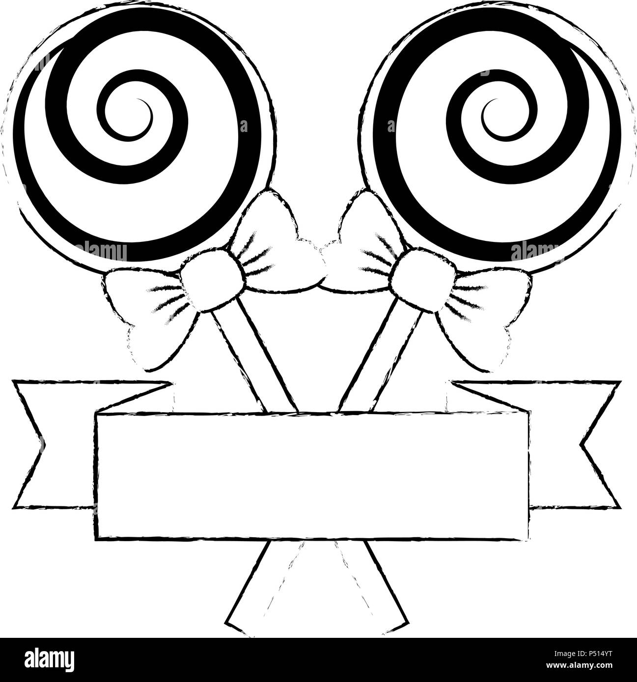 Süßigkeiten Lutscher mit Ribbon Vector Illustration Design Stock Vektor