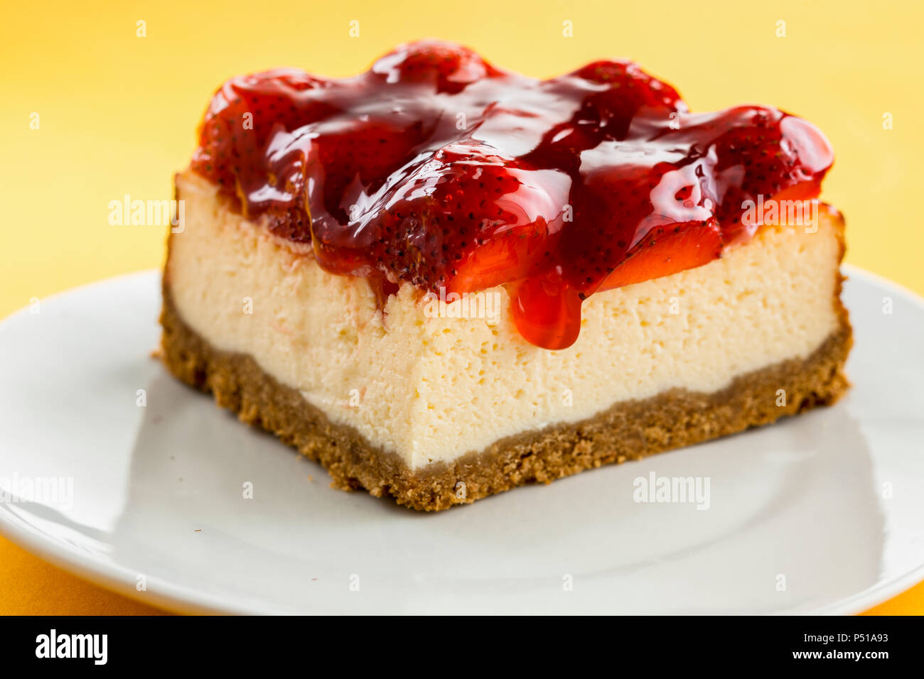 Leckere Erdbeer-Käse-Kuchen Stockfoto