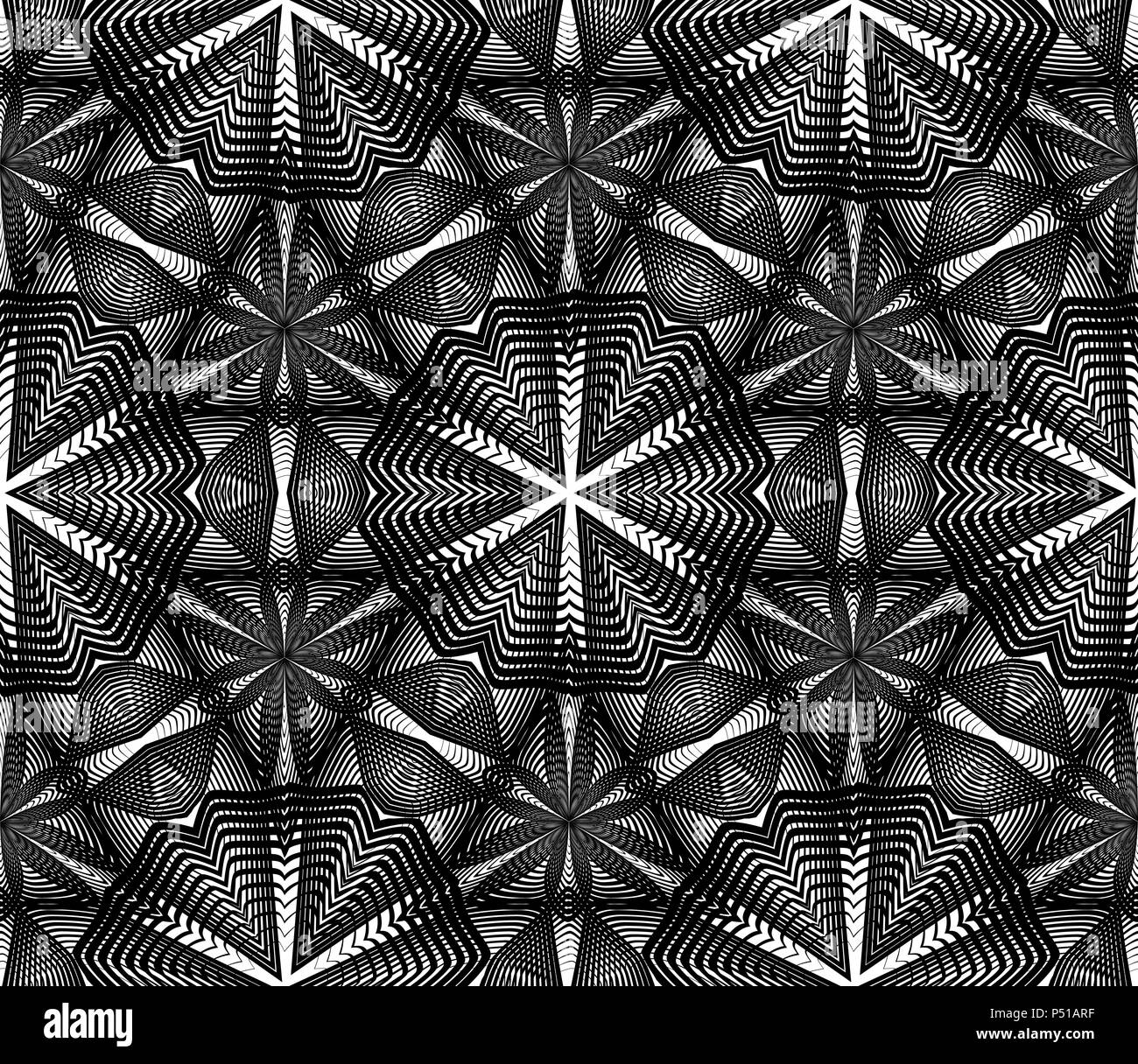 Nahtlose abstrakten Linie Muster in Schwarz Stock Vektor