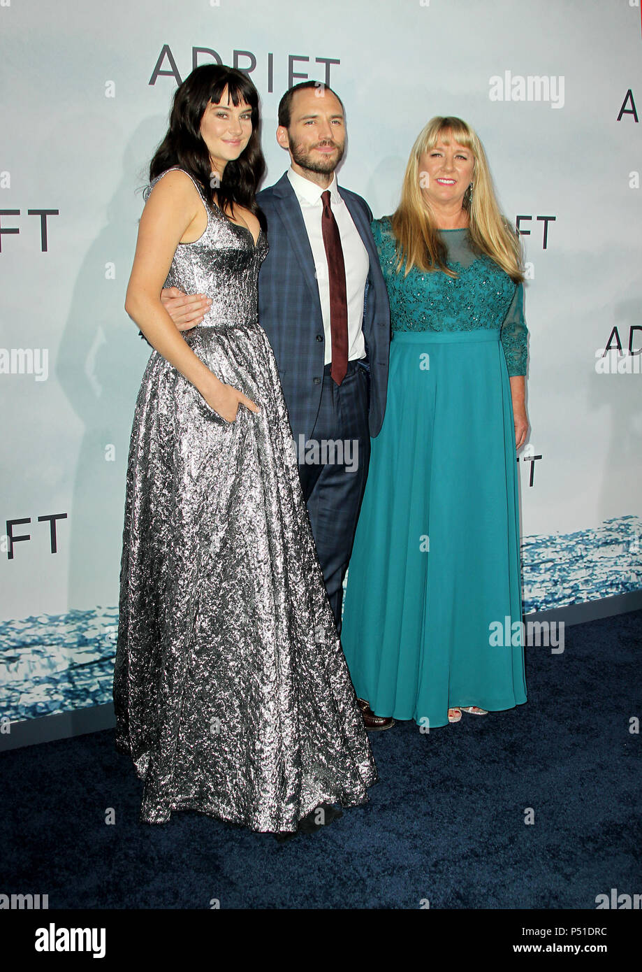 "Hilflos" Los Angeles Premiere hielt das Regal L.A. Leben Theater in Los Angeles, Kalifornien. Mit: Shailene Woodley, Sam Claflin, Tami Oldham Ashcroft Wo: Los Angeles, Kalifornien, Vereinigte Staaten, wenn: 24. Mai 2018 Credit: Adriana Barraza/WENN.com M. Stockfoto