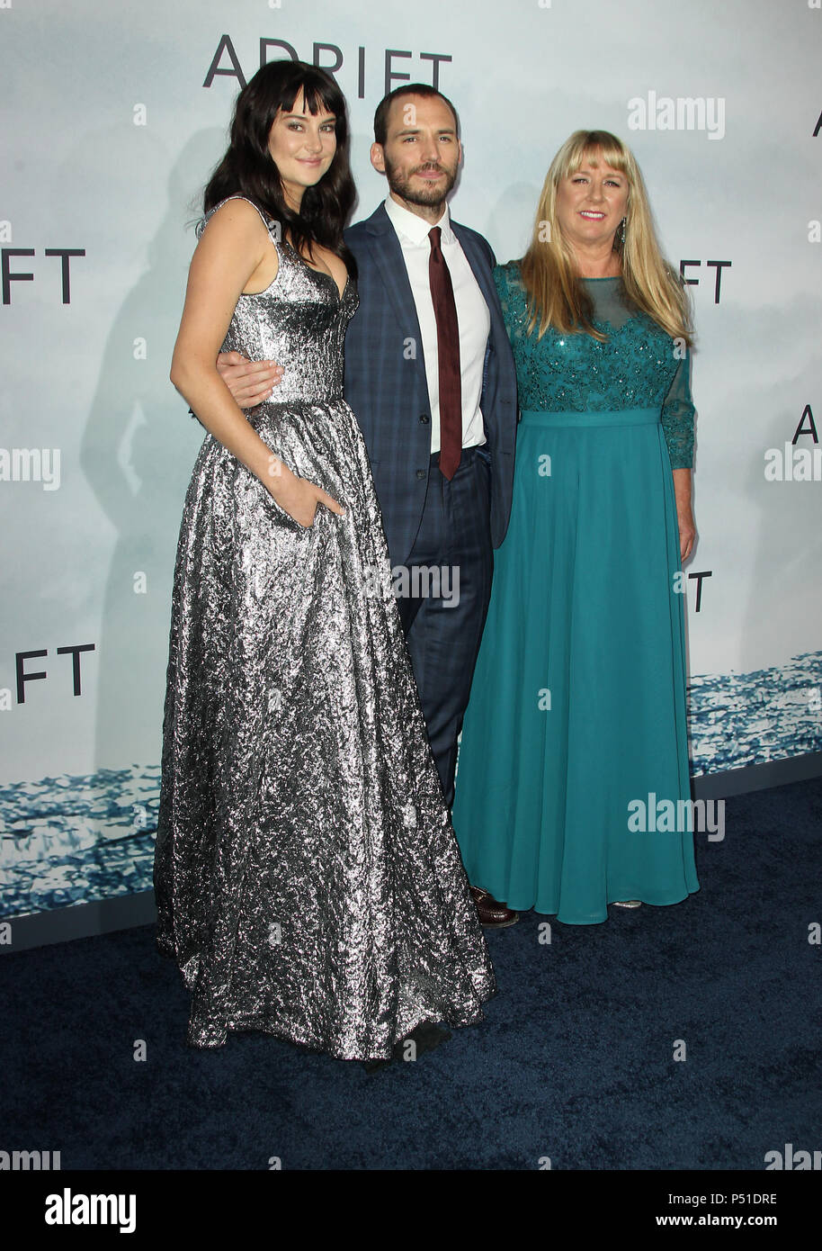 "Hilflos" Los Angeles Premiere hielt das Regal L.A. Leben Theater in Los Angeles, Kalifornien. Mit: Shailene Woodley, Sam Claflin, Tami Oldham Ashcroft Wo: Los Angeles, Kalifornien, Vereinigte Staaten, wenn: 24. Mai 2018 Credit: Adriana Barraza/WENN.com M. Stockfoto