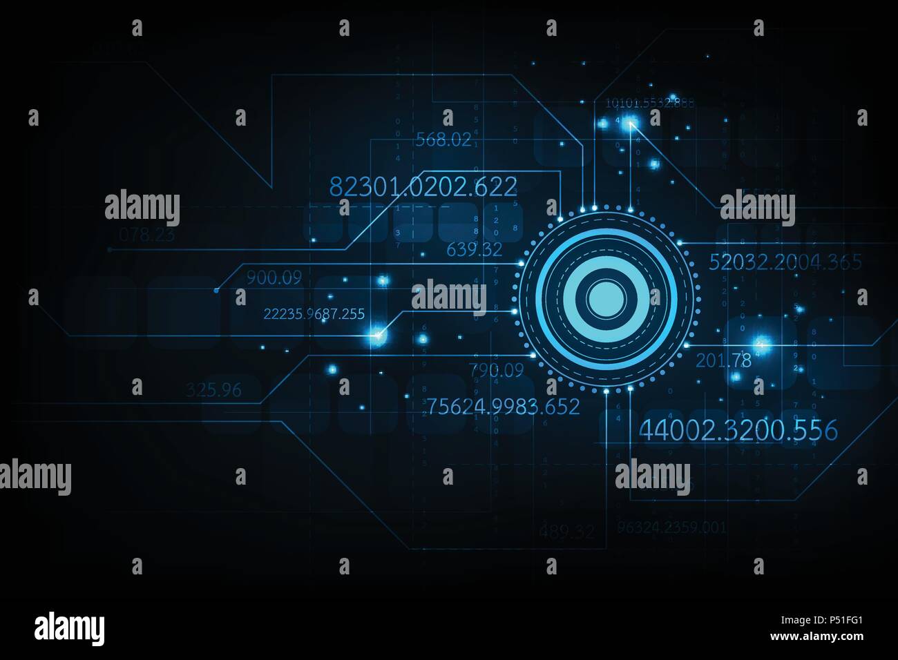 Das Zentrum der digitalen Kommunikation. Stock Vektor