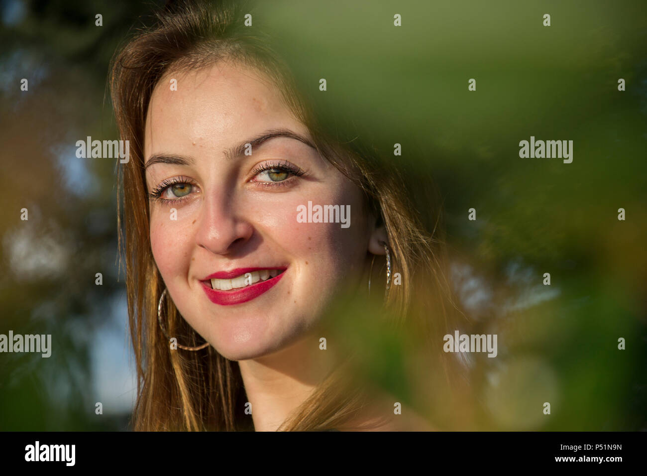 Roten Lächeln Stockfoto