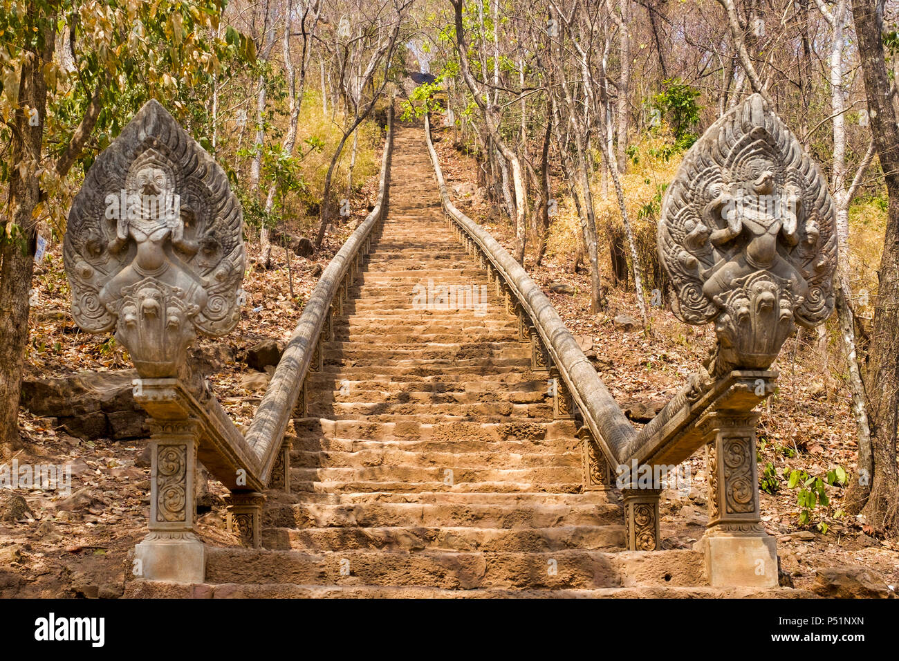 Treppen Prasat Banan, in Battambang, Kambodscha, Stockfoto