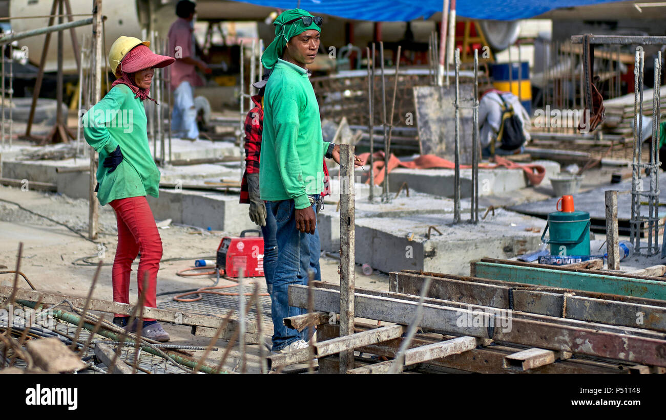 Thailand, Thai Bauarbeiter asiatischen Bauherren, Stockfoto