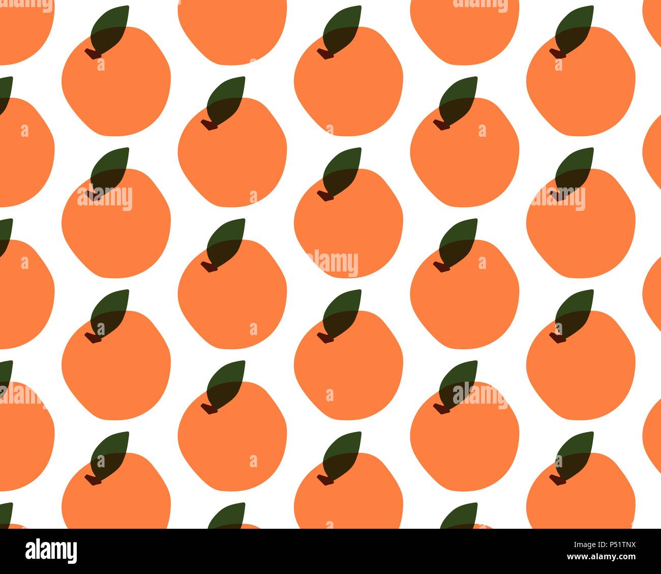 Nahtlose Muster mit Früchten auf weißem Hintergrund. Orangen, Pfirsiche, Aprikosen. Vector Illustration Stock Vektor