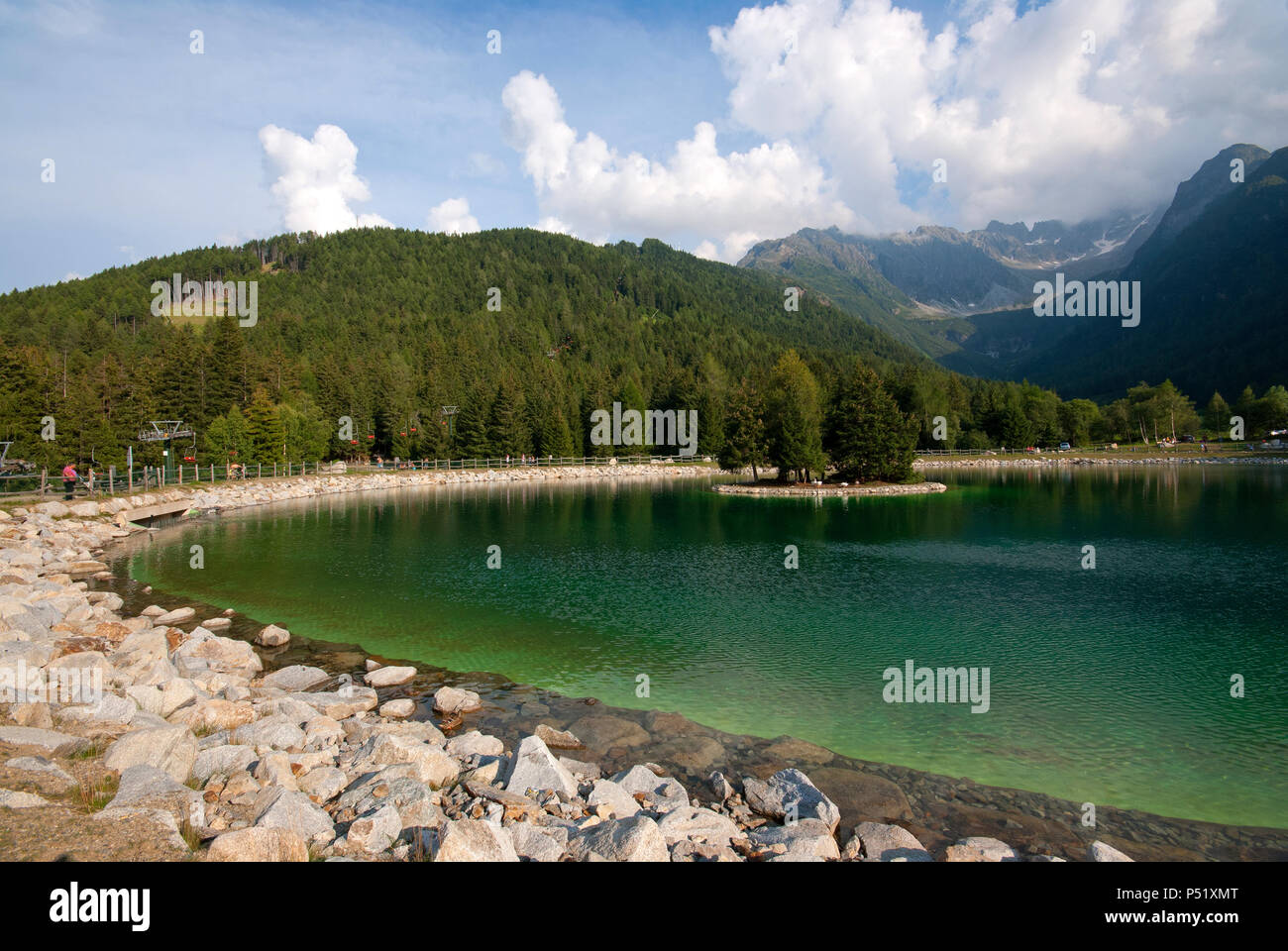 See von Valbione, Adamello Regional Park, Ponte di Legno, Lombardei, Italien Stockfoto