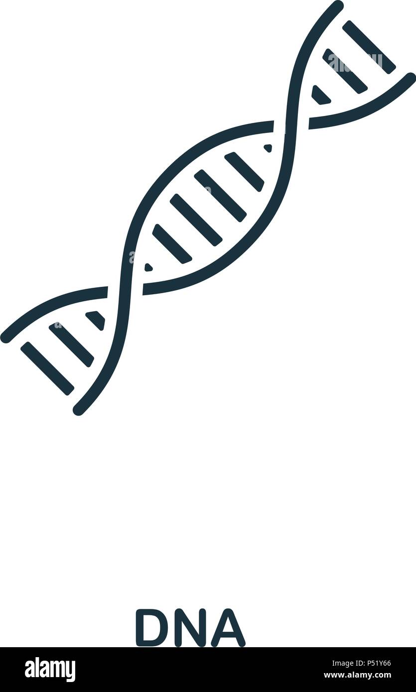 DNA-Symbol. Line Style Icon Design. UI. Abbildung: DNA-Symbol. Piktogramm isoliert auf Weiss. Fertig in web design, Anwendungen, Software, Druck verwenden. Stock Vektor