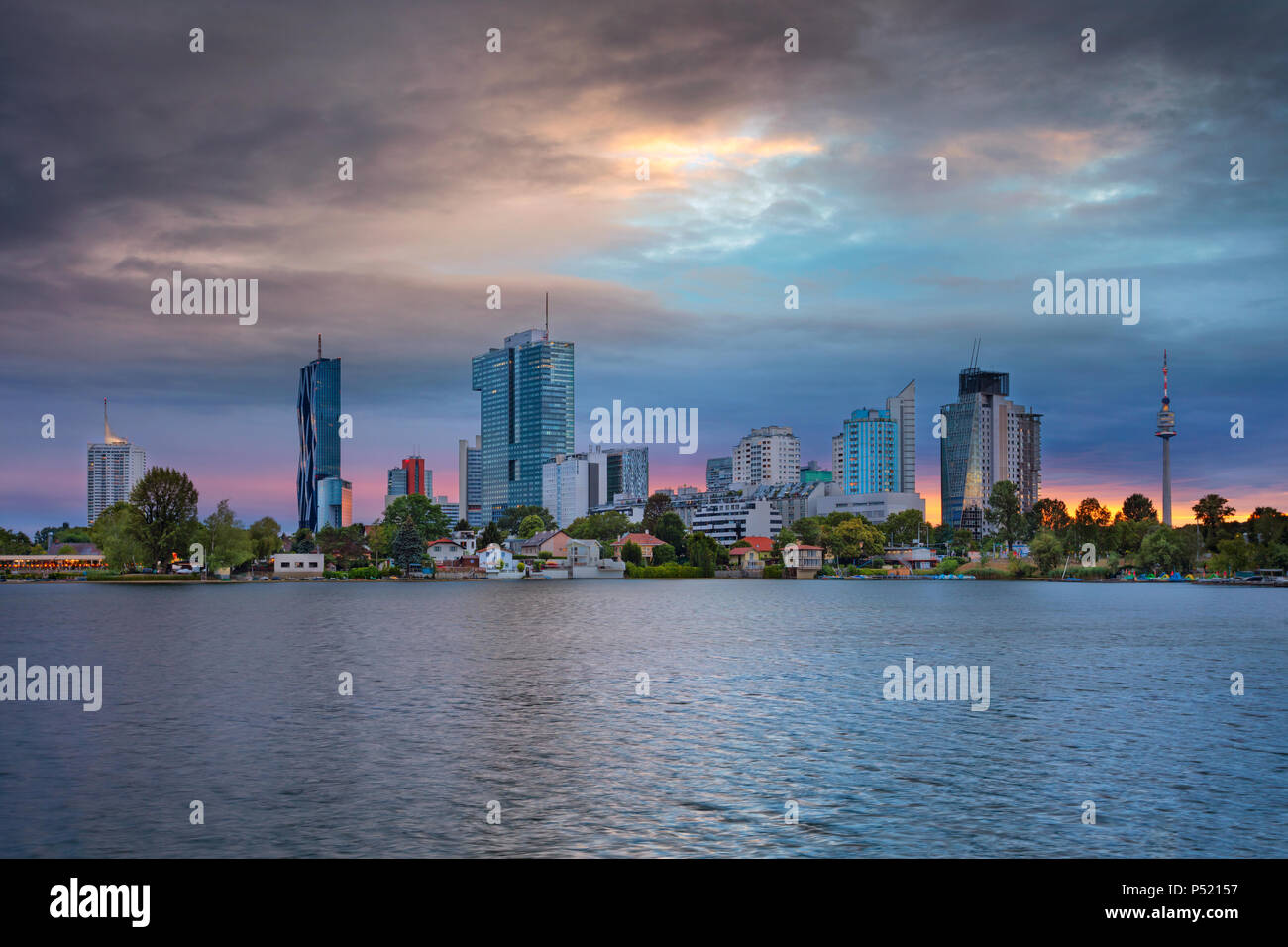 Wien. Stadtbild Bild von Wien, Hauptstadt von Österreich während des Sonnenuntergangs. Stockfoto
