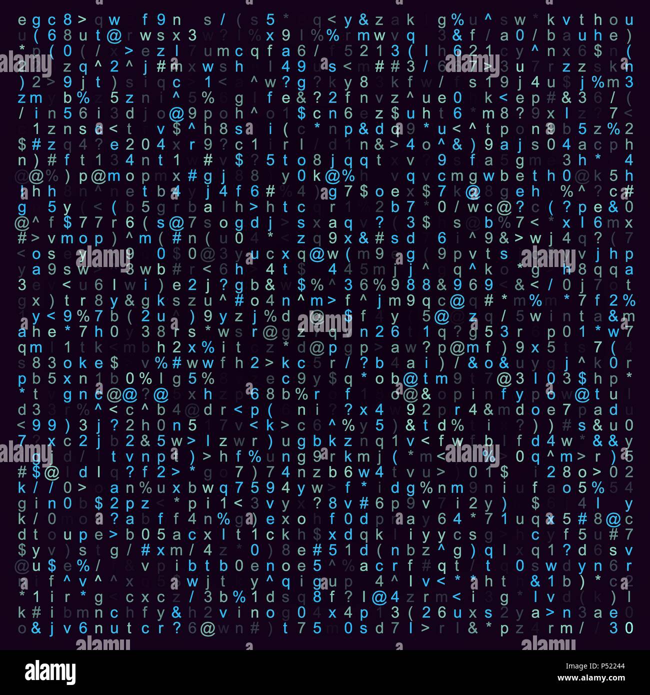 Zusammenfassung Hintergrund mit Zeichen. Design Element für Abbildung über die Codierung oder Programmierung. Stock Vektor