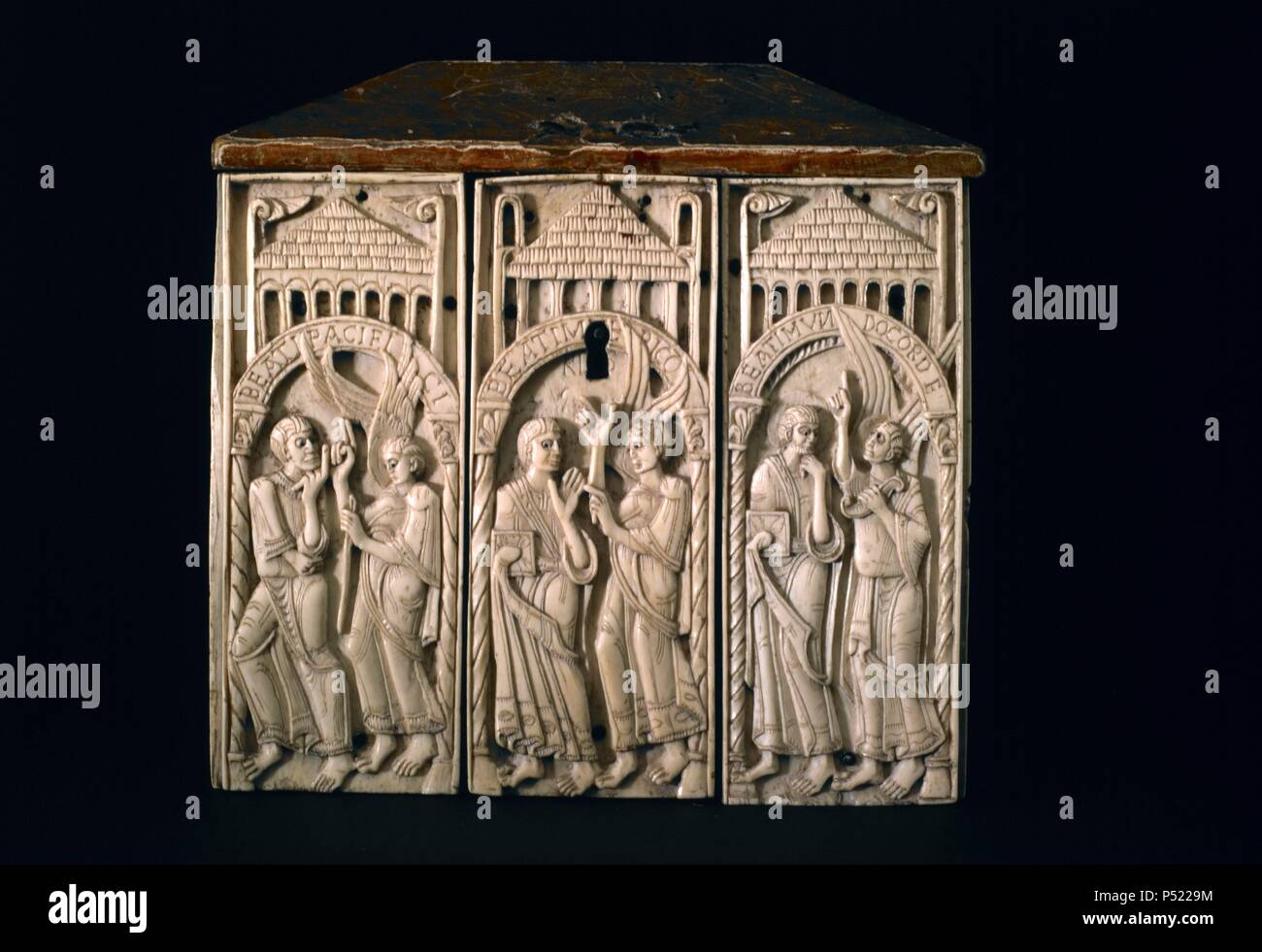 Arte Edad Media. De Las bienaventuranzas Arqueta, 1063. Museum: MUSEO ARQUEOLOGICO. Stockfoto