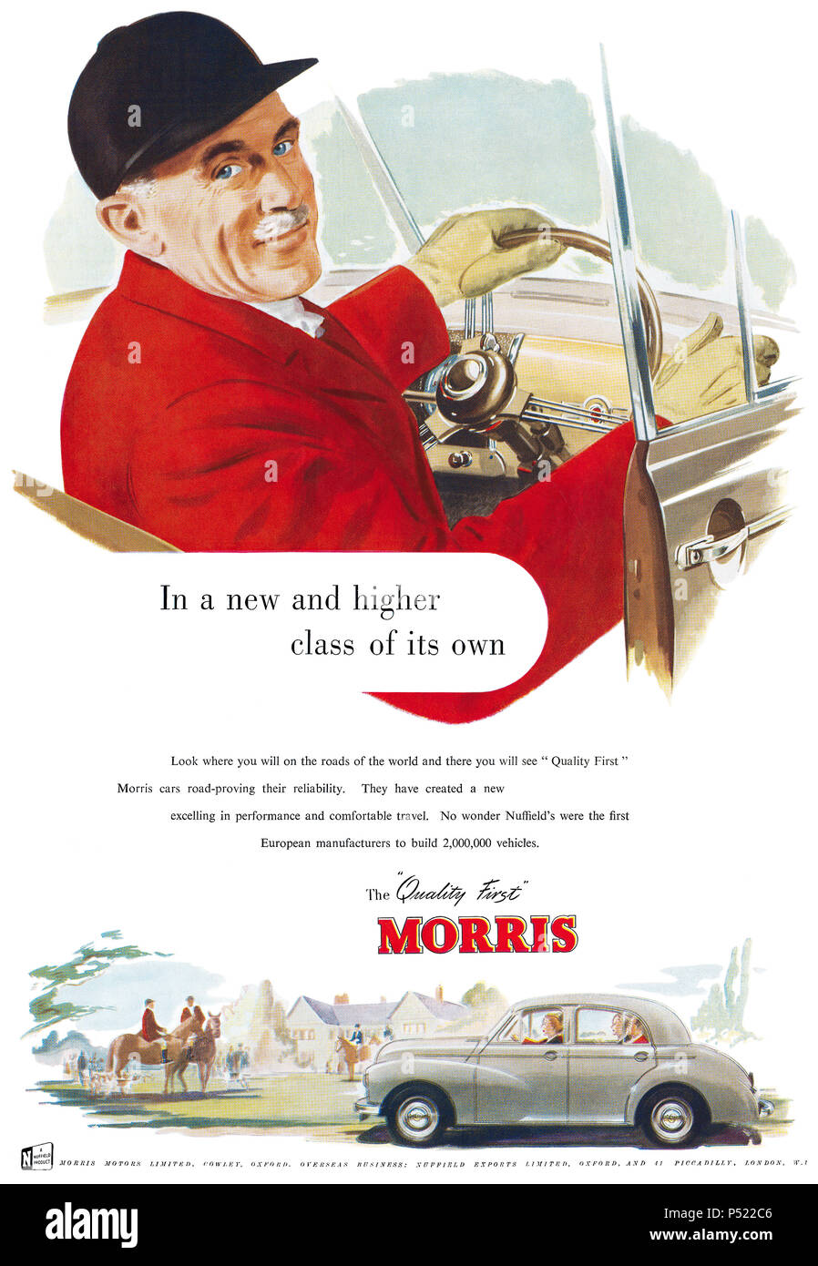 1952 britischen Werbung für Morris Motor Cars. Stockfoto
