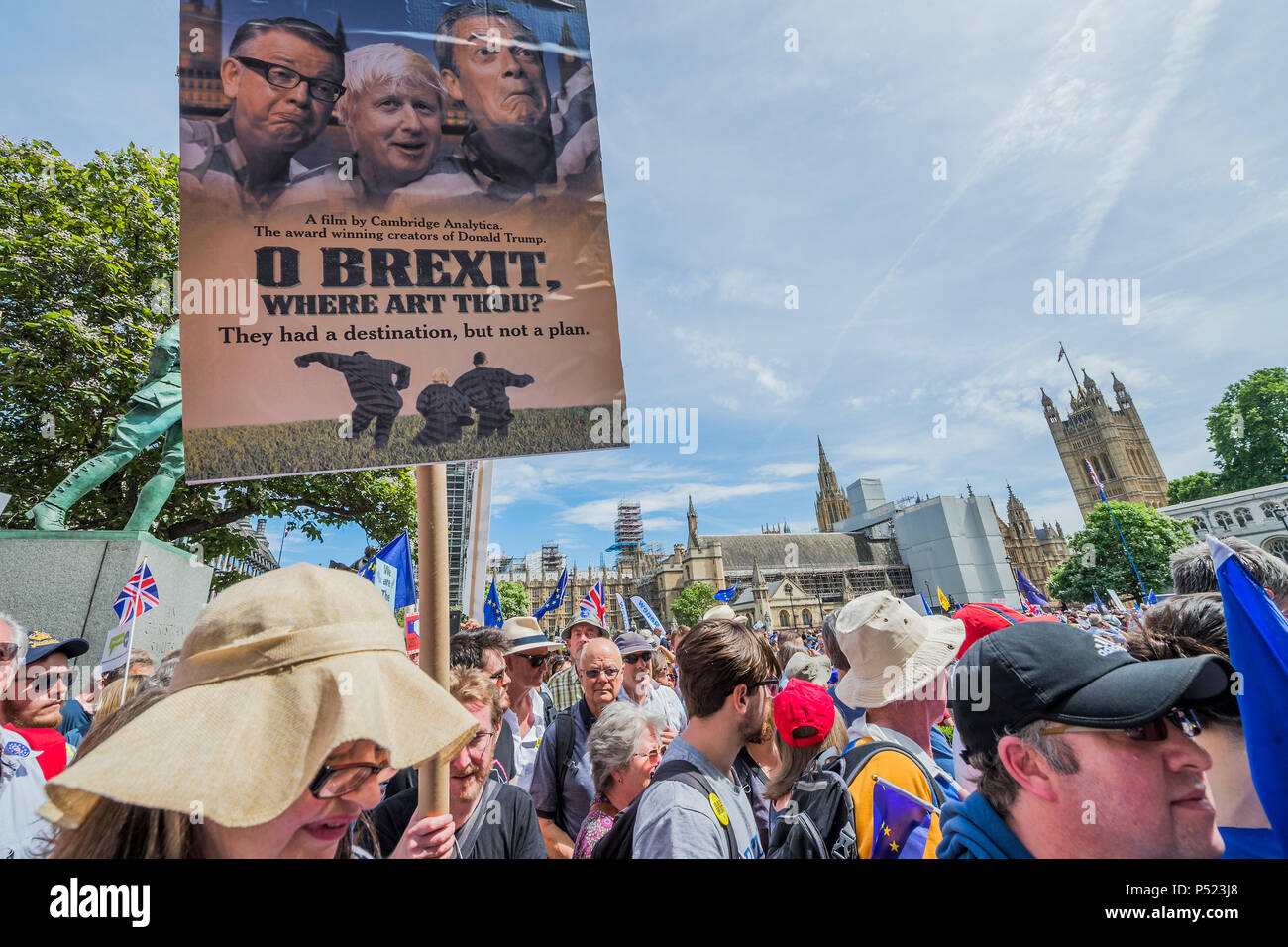 London, Großbritannien. 23. Juni 2018. März der Menschen für ein Volk auf der abschließenden Brexit beschäftigen. Zeitlich mit dem zweiten Jahrestag der Volksabstimmung 2016 durch anti Brexit, pro EU-Aktivisten organisiert ist. Credit: Guy Bell/Alamy leben Nachrichten Stockfoto