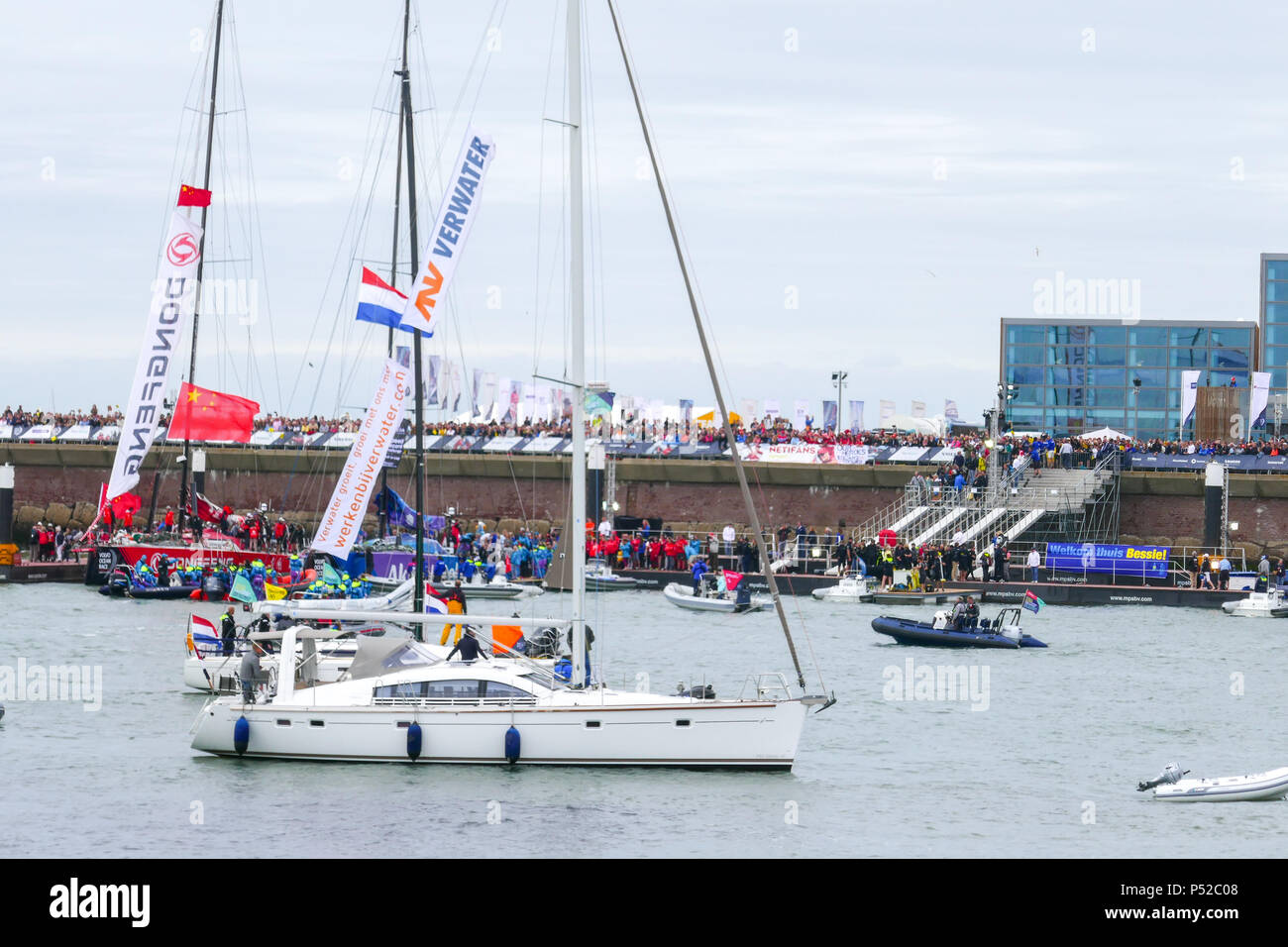 Scheveningen, Niederlande. 24. Juni 2018. Ende des Volvo Ocean Race 2017-18 im Hafen von Scheveningen-Den Haag, Holland Credit: Jan Fritz/Alamy leben Nachrichten Stockfoto