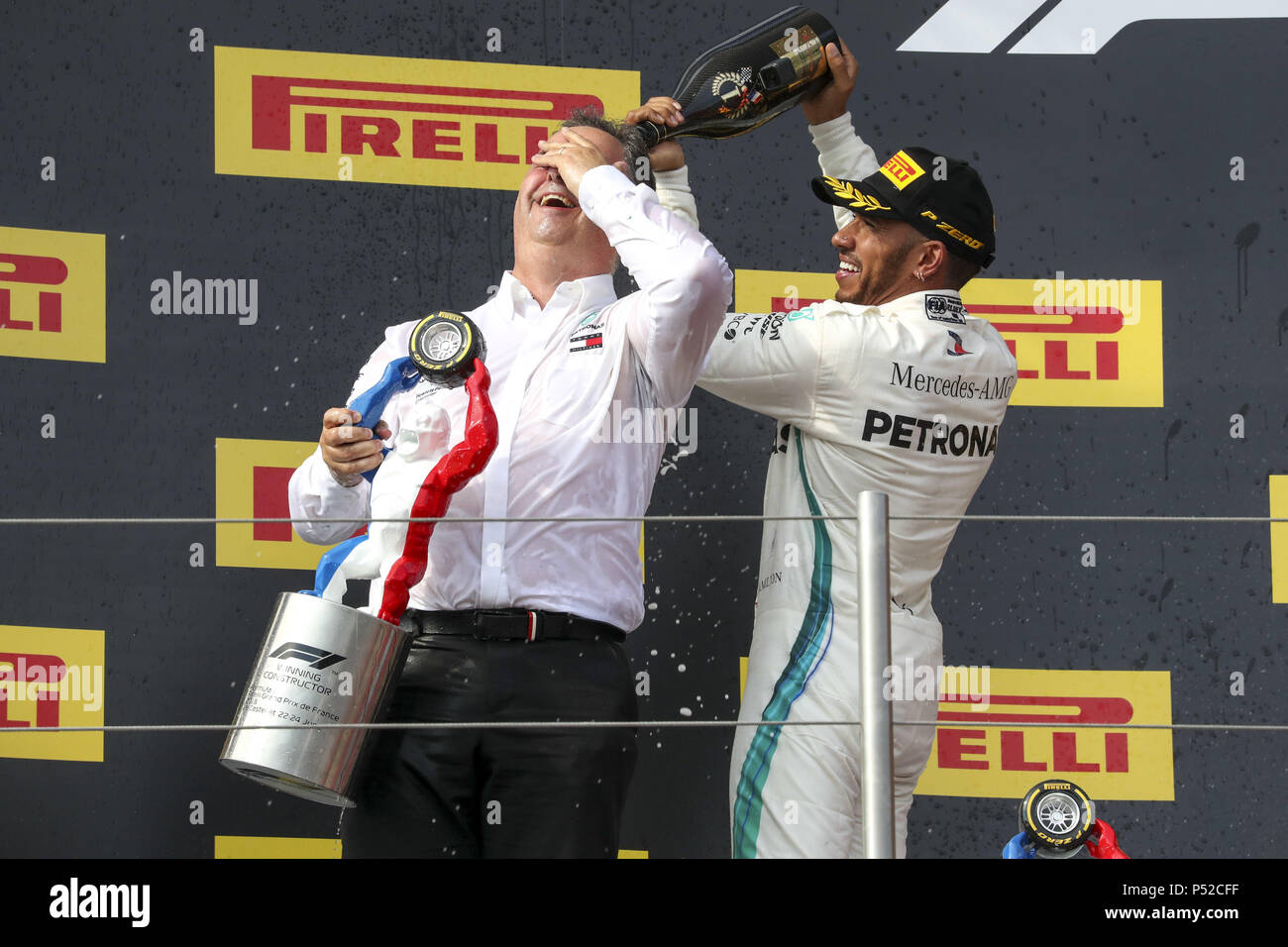 Motorsport: FIA Formel Eins-Weltmeisterschaft 2018, Grand Prix von Frankreich, Ron Lake, #44 Lewis Hamilton (GBR, MERCEDES AMG PETRONAS Motorsport), 24.06.2018. | Verwendung weltweit Stockfoto