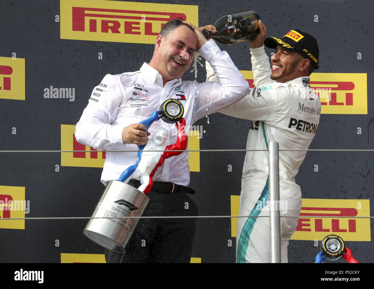 Motorsport: FIA Formel Eins-Weltmeisterschaft 2018, Grand Prix von Frankreich, Ron Lake, #44 Lewis Hamilton (GBR, MERCEDES AMG PETRONAS Motorsport), 24.06.2018. | Verwendung weltweit Stockfoto