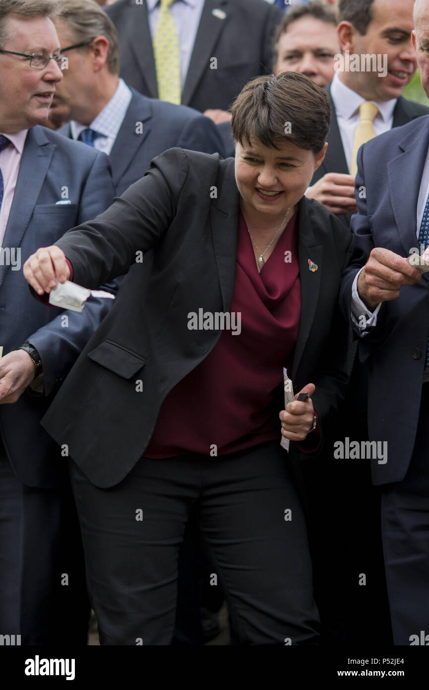 Der Schottischen Konservativen besucht einen Fotoauftrag Mohn zu Pflanzen, ein Garten der Erinnerung an diejenigen, die im Kampf gestorben sind, zu erstellen. Mit: Ruth Davidson Wo: Edinburgh, Großbritannien Wann: 24. Mai 2018 Credit: Euan Kirsche / WANN Stockfoto