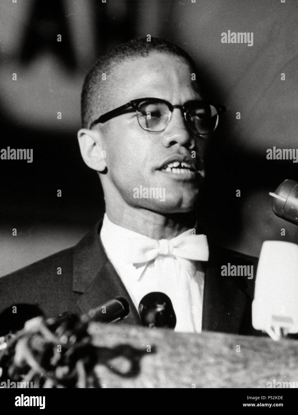 Malcolm X, moslemische Ministerin, Redner und Menschenrechtsaktivist. Stockfoto