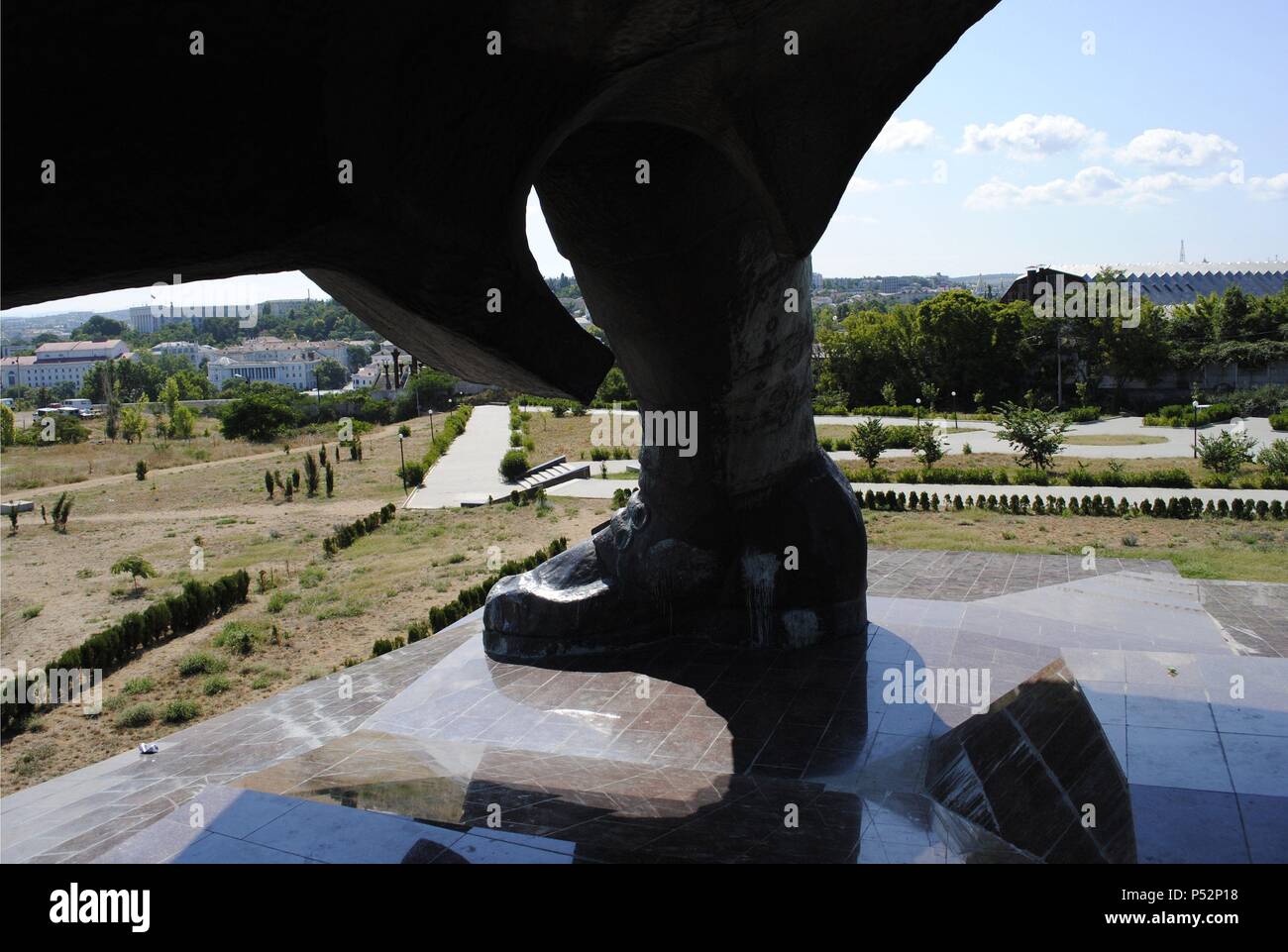 In der Ukraine. Sewastopol. Denkmal für die Verteidigung von Sewastopol im Zweiten Weltkrieg. 1941-1942. Detail. Stockfoto