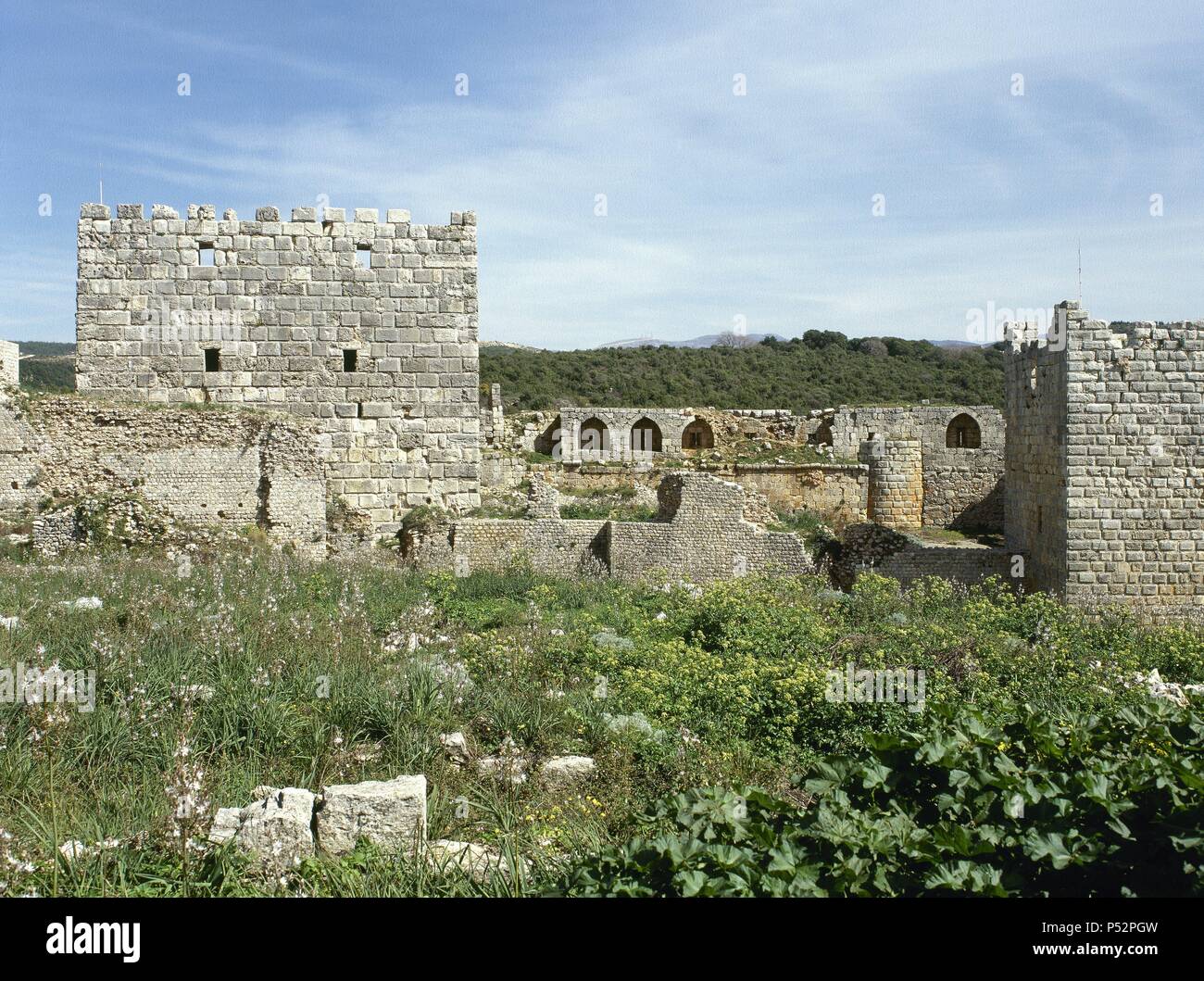 Syrien. Die Zitadelle von Salah Ed-Din oder Saladin schloss. In der Nähe von lattakia. Weltkulturerbe der UNESCO. Stockfoto