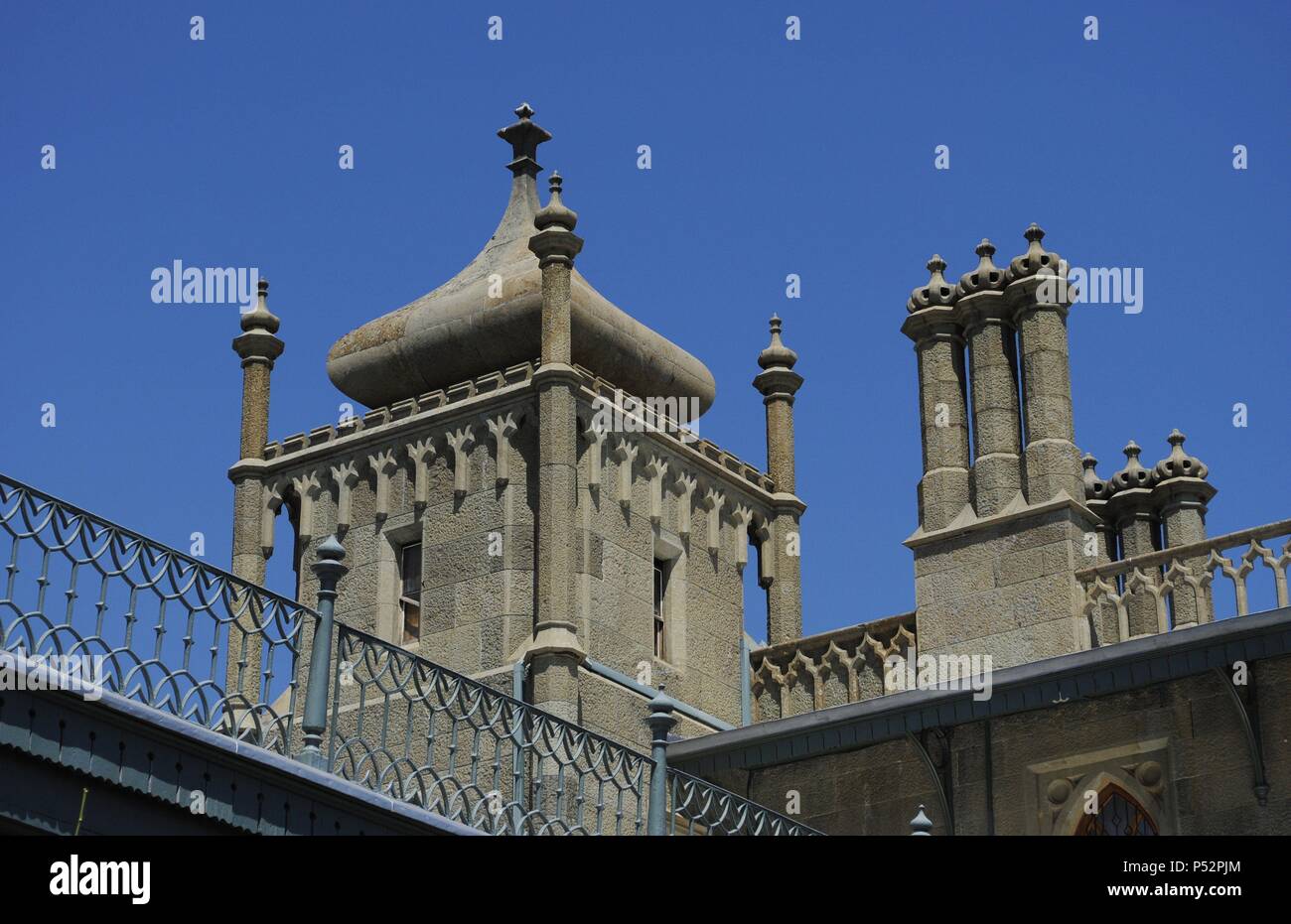 In der Ukraine. Die autonome Republik Krim. Vorontsov Palace. 1828 bis 1848 erbaut vom englischen Architekten Edward Blore (1787-1879) als Sommerresidenz des Prinzen Michail Woronzow Semyonovich. Exterieur. Um Evpatoria. Stockfoto