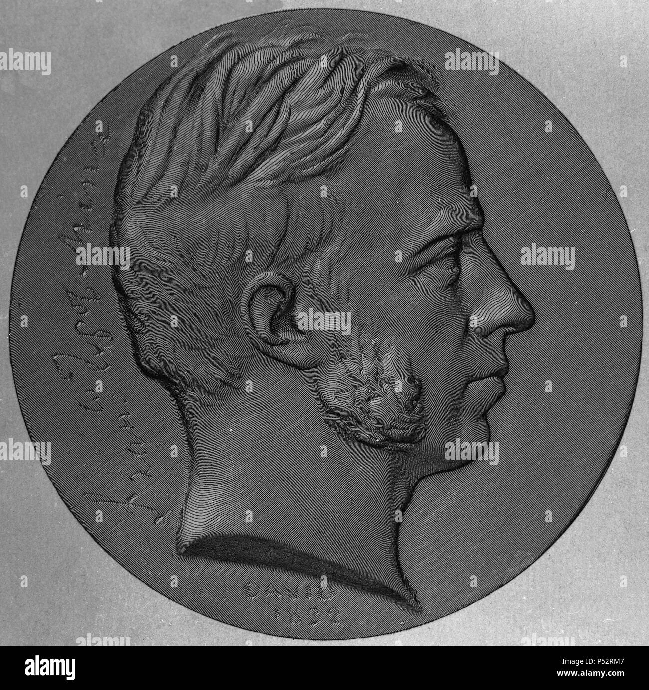 FRANCISCO ESPOZ Y MINA 1781-1836 - ALLGEMEINE ESPAÑOL. Lage: MUSEO ROMANTICO - NUMISMATICA, MADRID, SPANIEN. Stockfoto