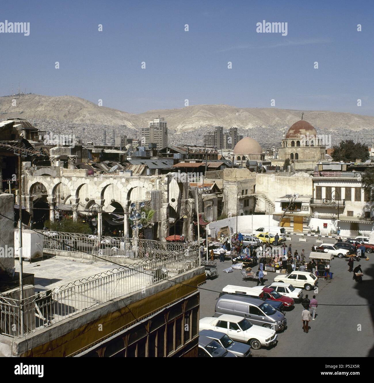 Syrien. Damaskus. Alte Stadt. Anzeigen. Foto vor dem syrischen Bürgerkrieg. Stockfoto