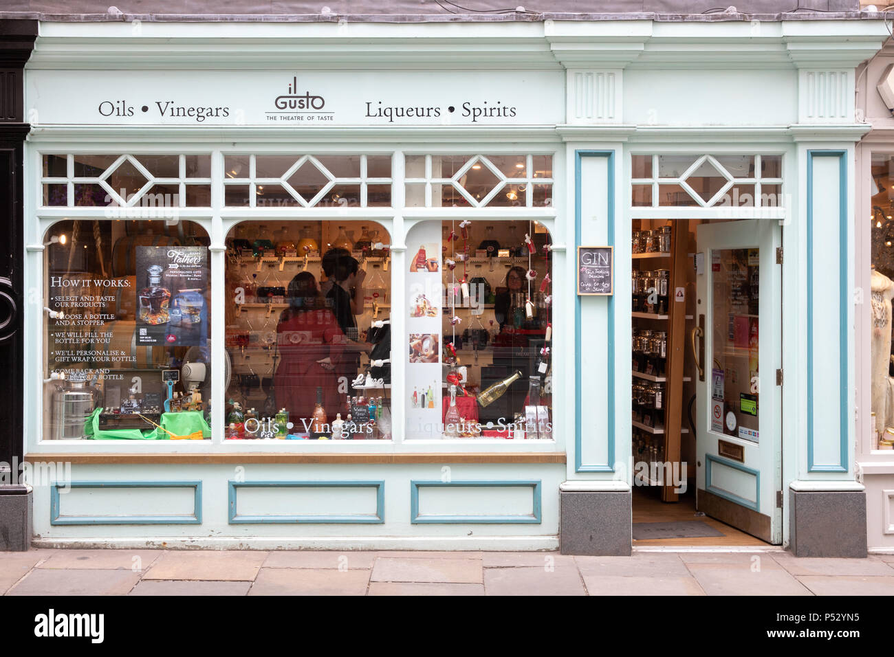 Il Gusto store in York, Großbritannien Stockfoto