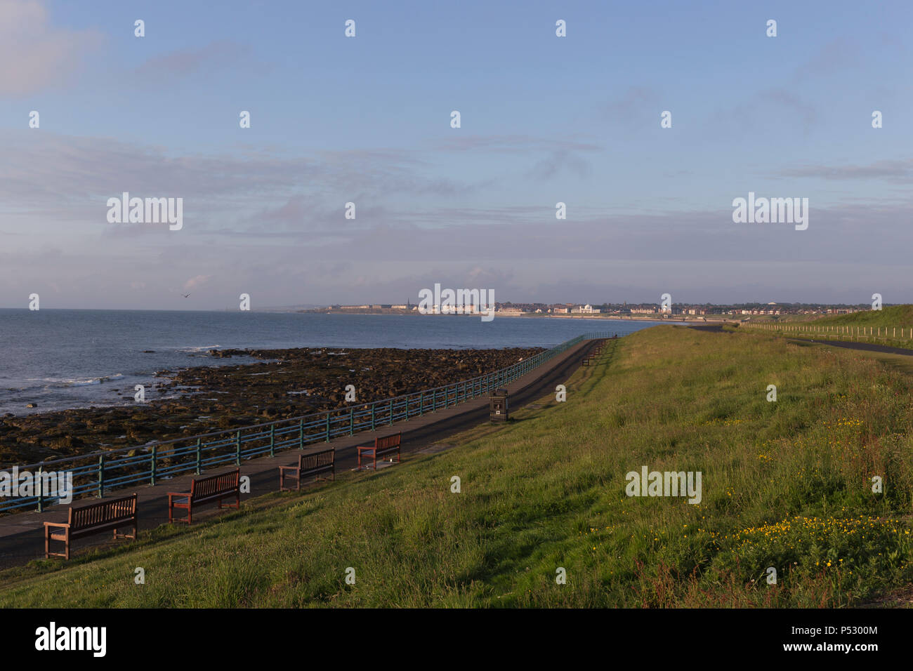 Blick nach Süden in Richtung Whitley Bay Stockfoto